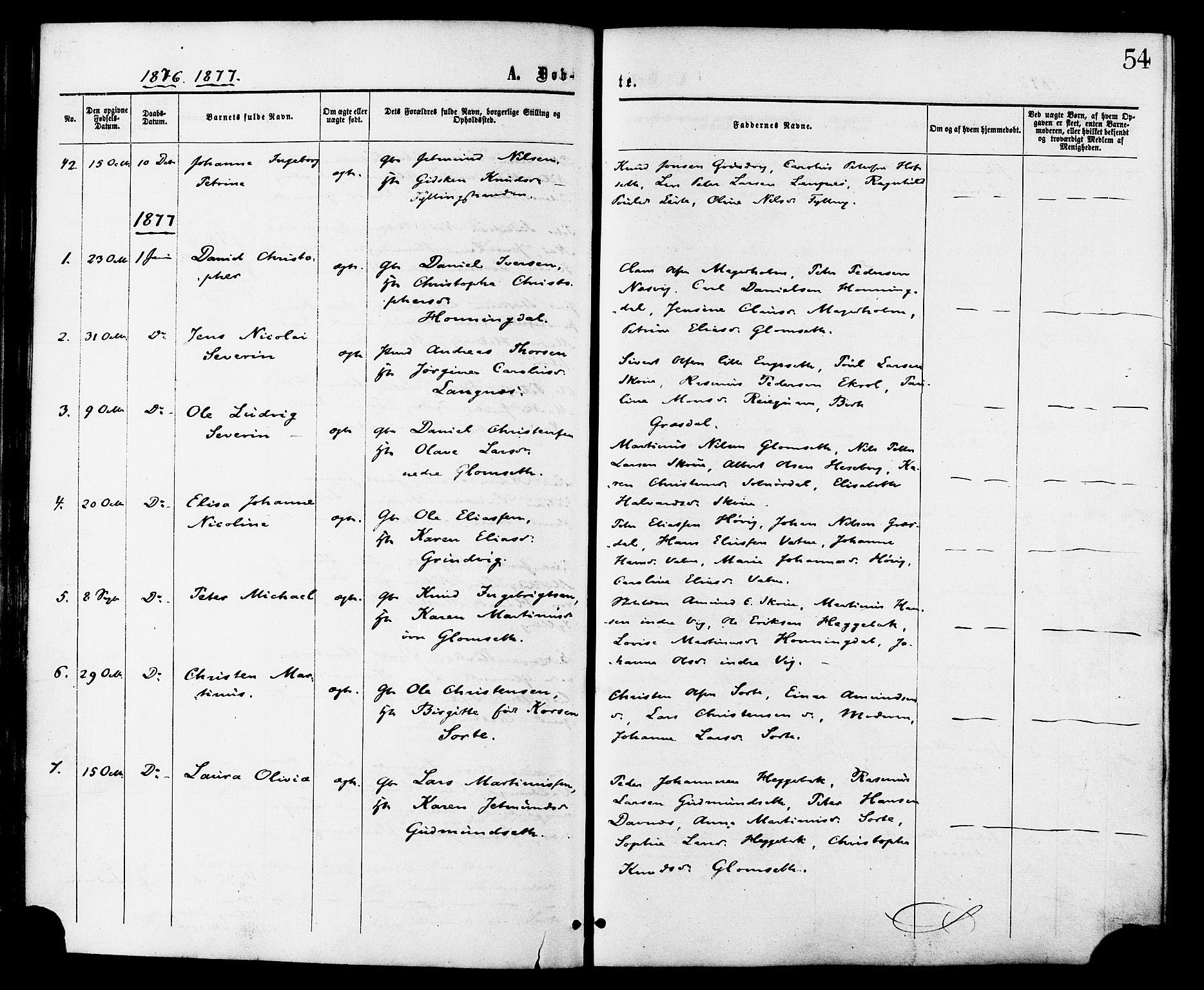 Ministerialprotokoller, klokkerbøker og fødselsregistre - Møre og Romsdal, AV/SAT-A-1454/524/L0355: Parish register (official) no. 524A07, 1864-1879, p. 54