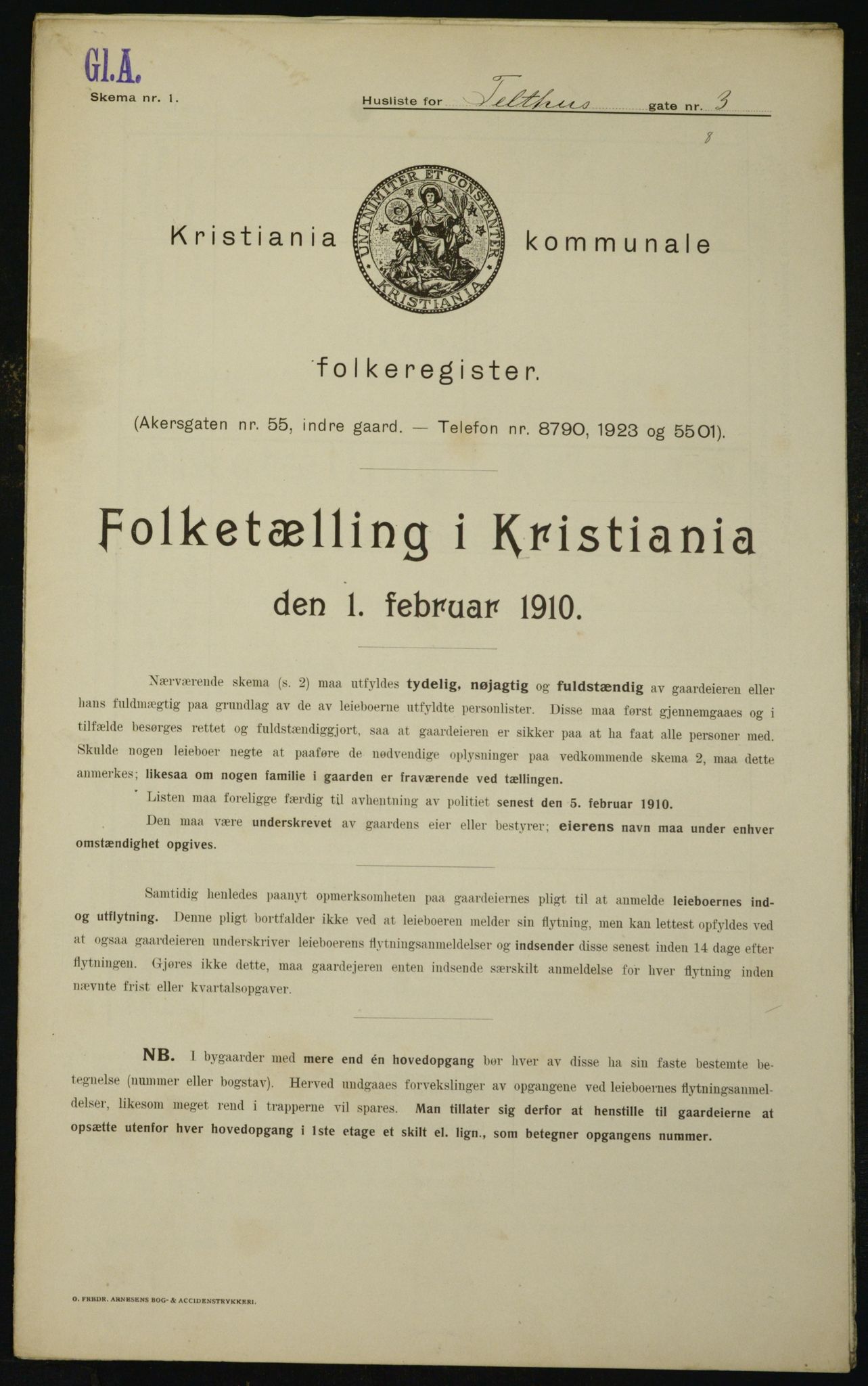 OBA, Municipal Census 1910 for Kristiania, 1910, p. 102152