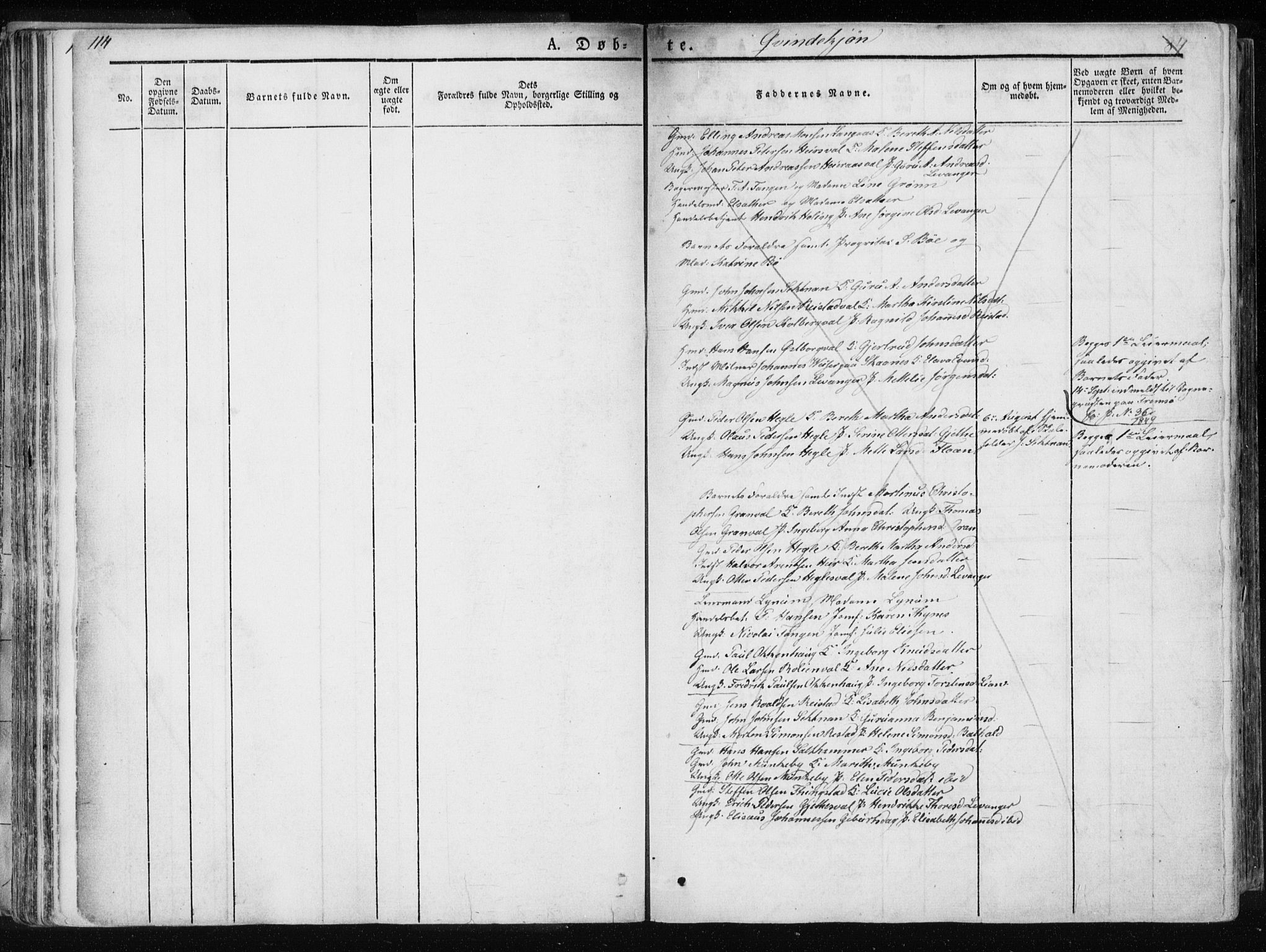 Ministerialprotokoller, klokkerbøker og fødselsregistre - Nord-Trøndelag, SAT/A-1458/717/L0154: Parish register (official) no. 717A06 /1, 1836-1849, p. 114