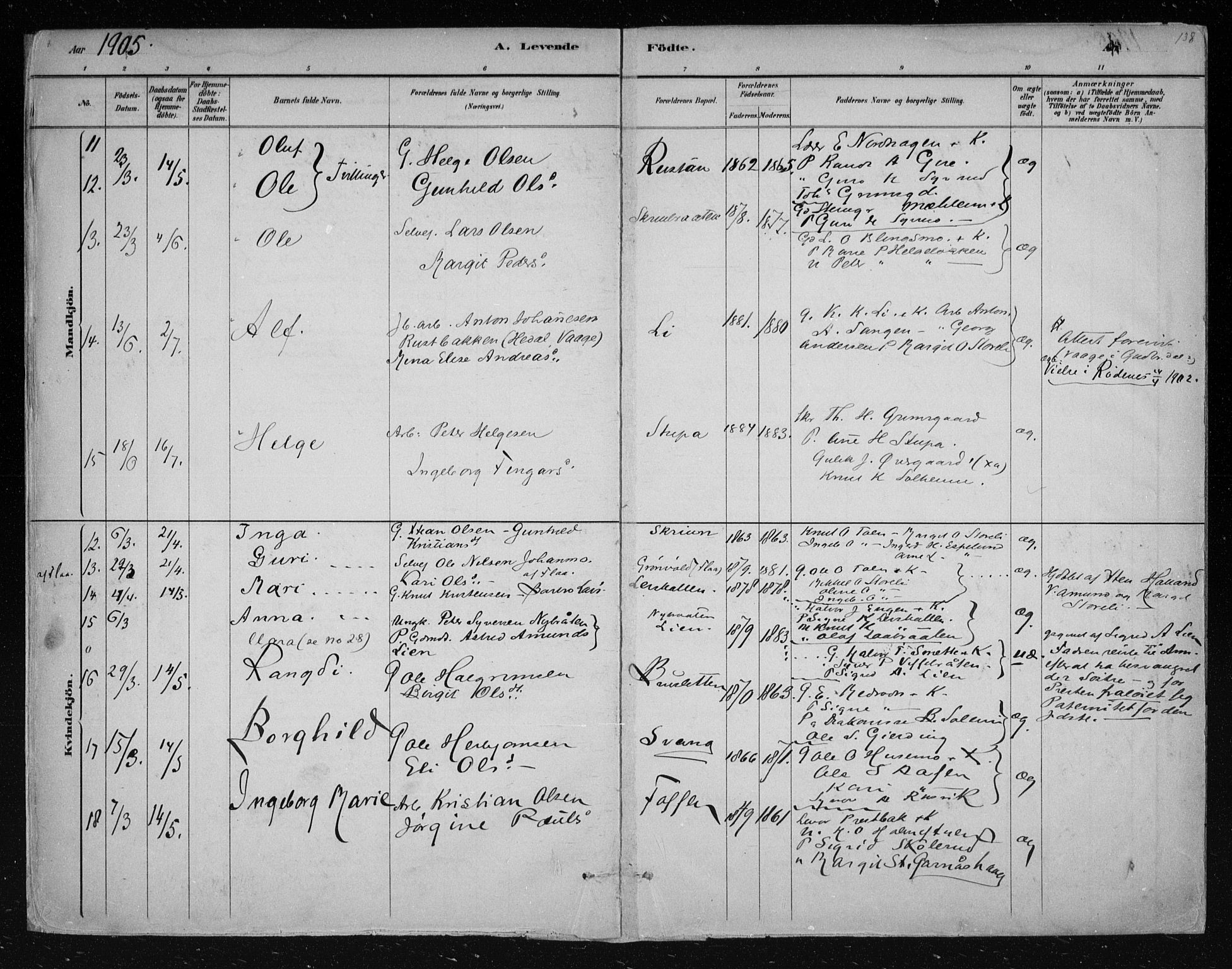 Nes kirkebøker, SAKO/A-236/F/Fa/L0011: Parish register (official) no. 11, 1881-1912, p. 138