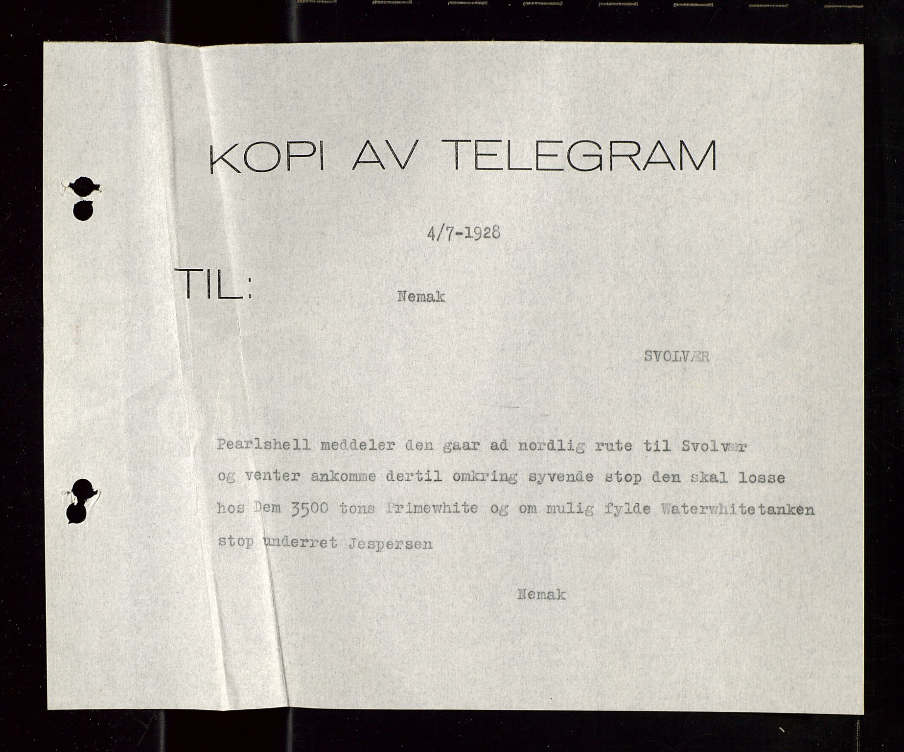 Pa 1521 - A/S Norske Shell, SAST/A-101915/E/Ea/Eaa/L0023: Sjefskorrespondanse, 1928, p. 495