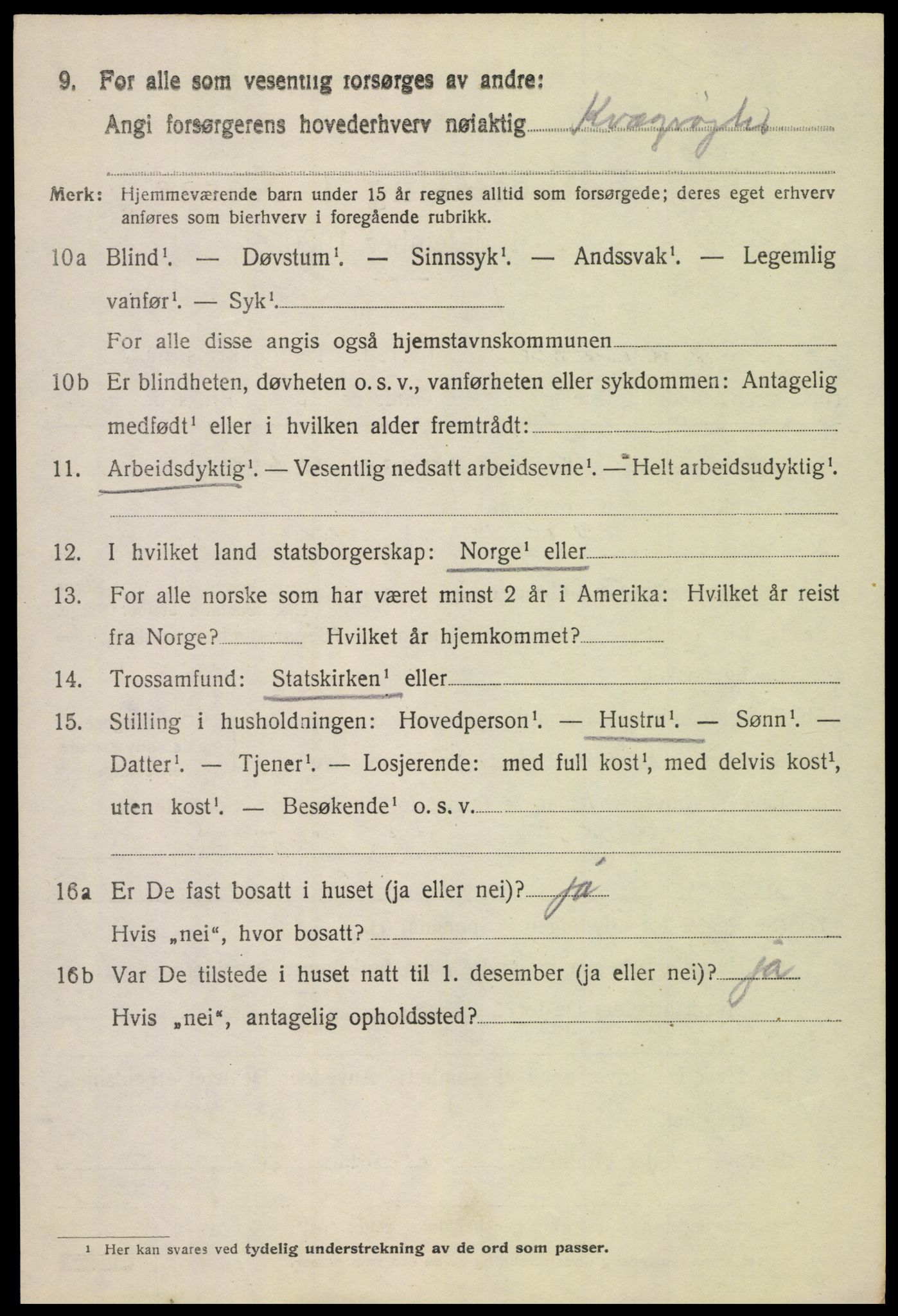 SAH, 1920 census for Vardal, 1920, p. 3394