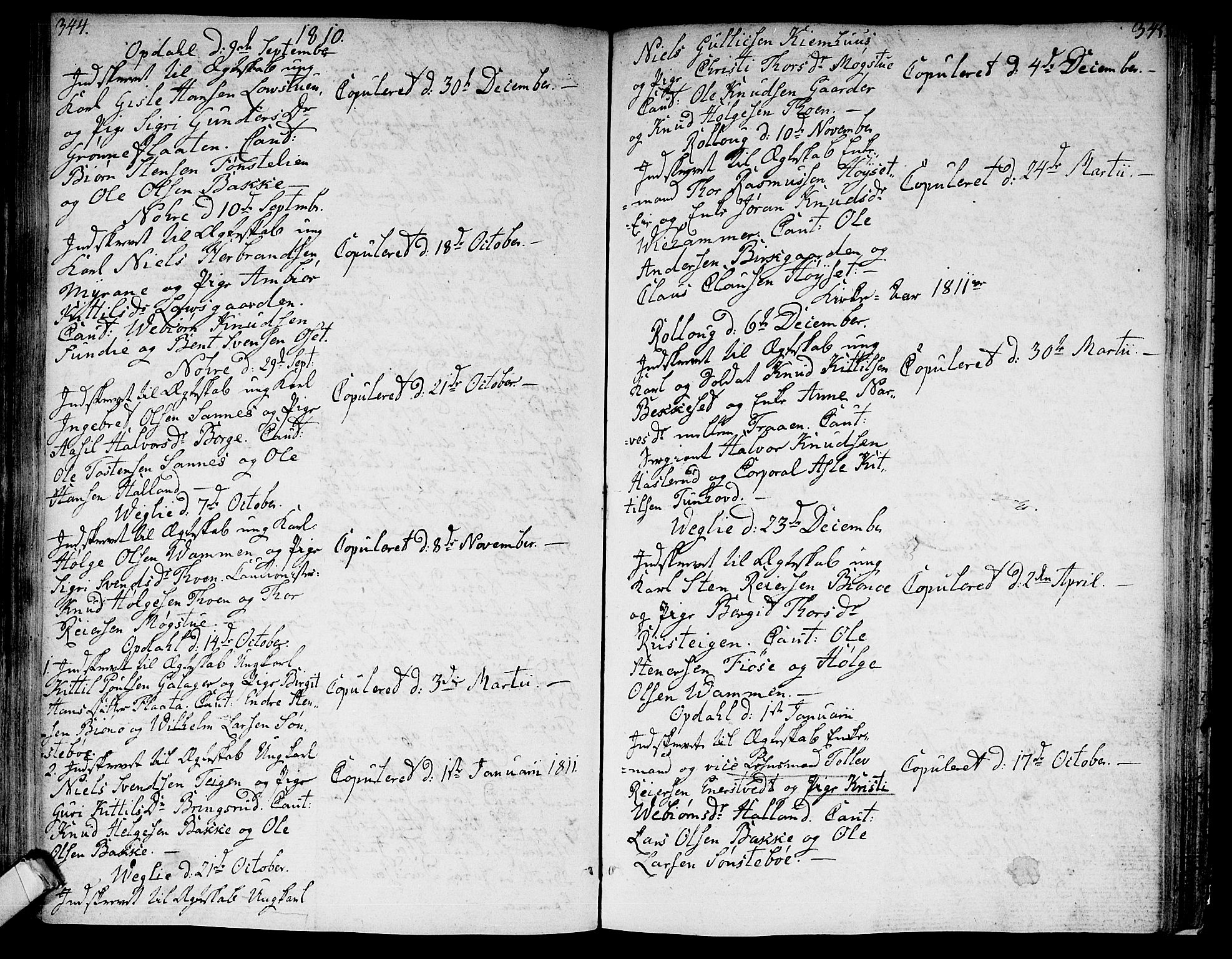 Rollag kirkebøker, SAKO/A-240/F/Fa/L0005: Parish register (official) no. I 5, 1792-1814, p. 344-345