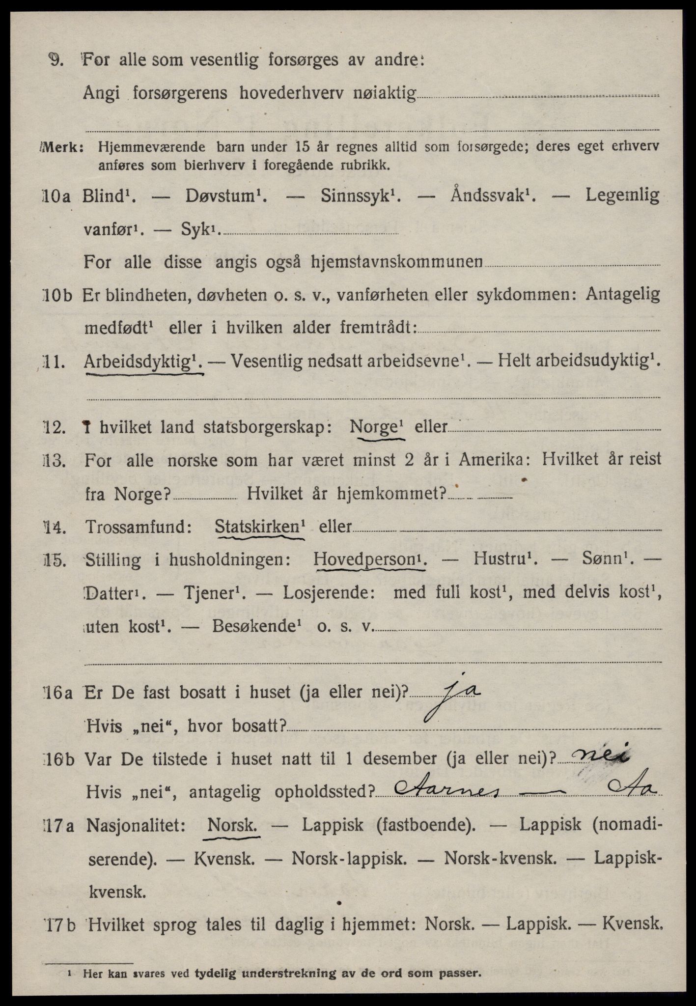 SAT, 1920 census for Å, 1920, p. 1913