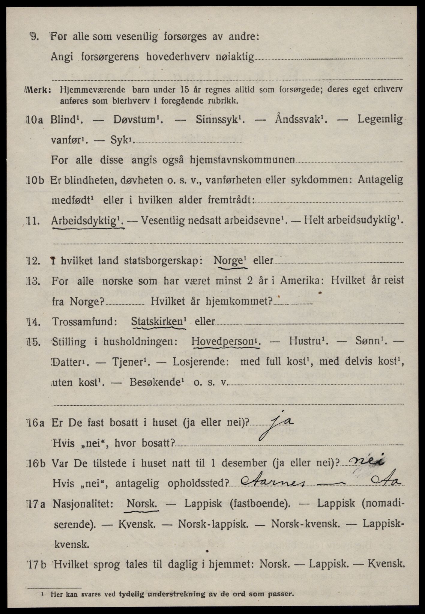 SAT, 1920 census for Å, 1920, p. 1913