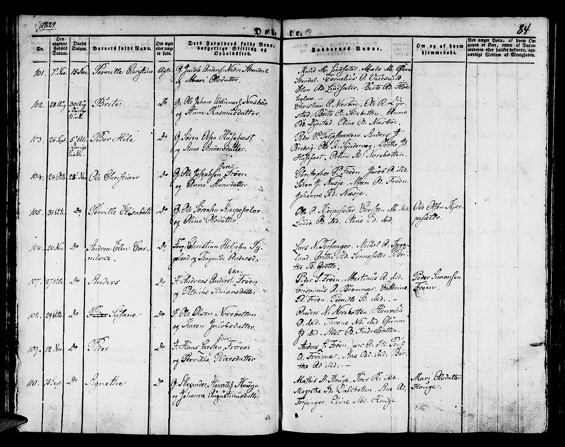 Kinn sokneprestembete, SAB/A-80801/H/Haa/Haaa/L0004/0001: Parish register (official) no. A 4I, 1822-1840, p. 84