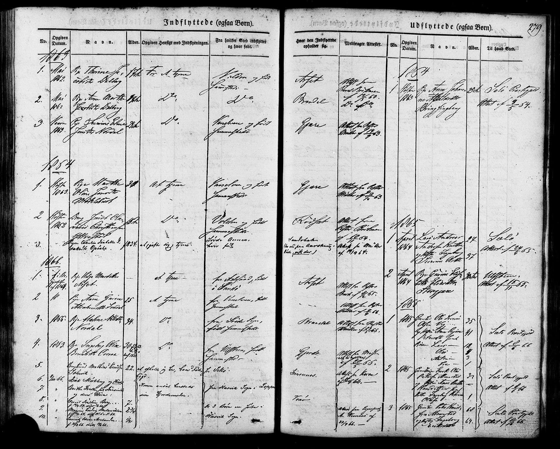 Ministerialprotokoller, klokkerbøker og fødselsregistre - Møre og Romsdal, AV/SAT-A-1454/503/L0034: Parish register (official) no. 503A02, 1841-1884, p. 279