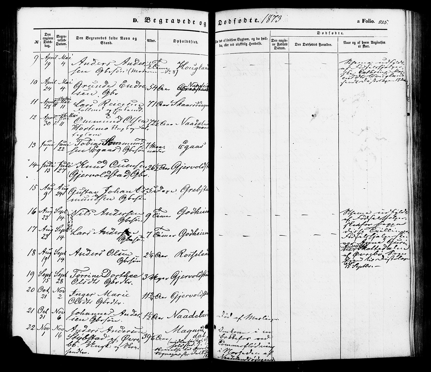 Søgne sokneprestkontor, AV/SAK-1111-0037/F/Fa/Faa/L0002: Parish register (official) no. A 2, 1854-1882, p. 225