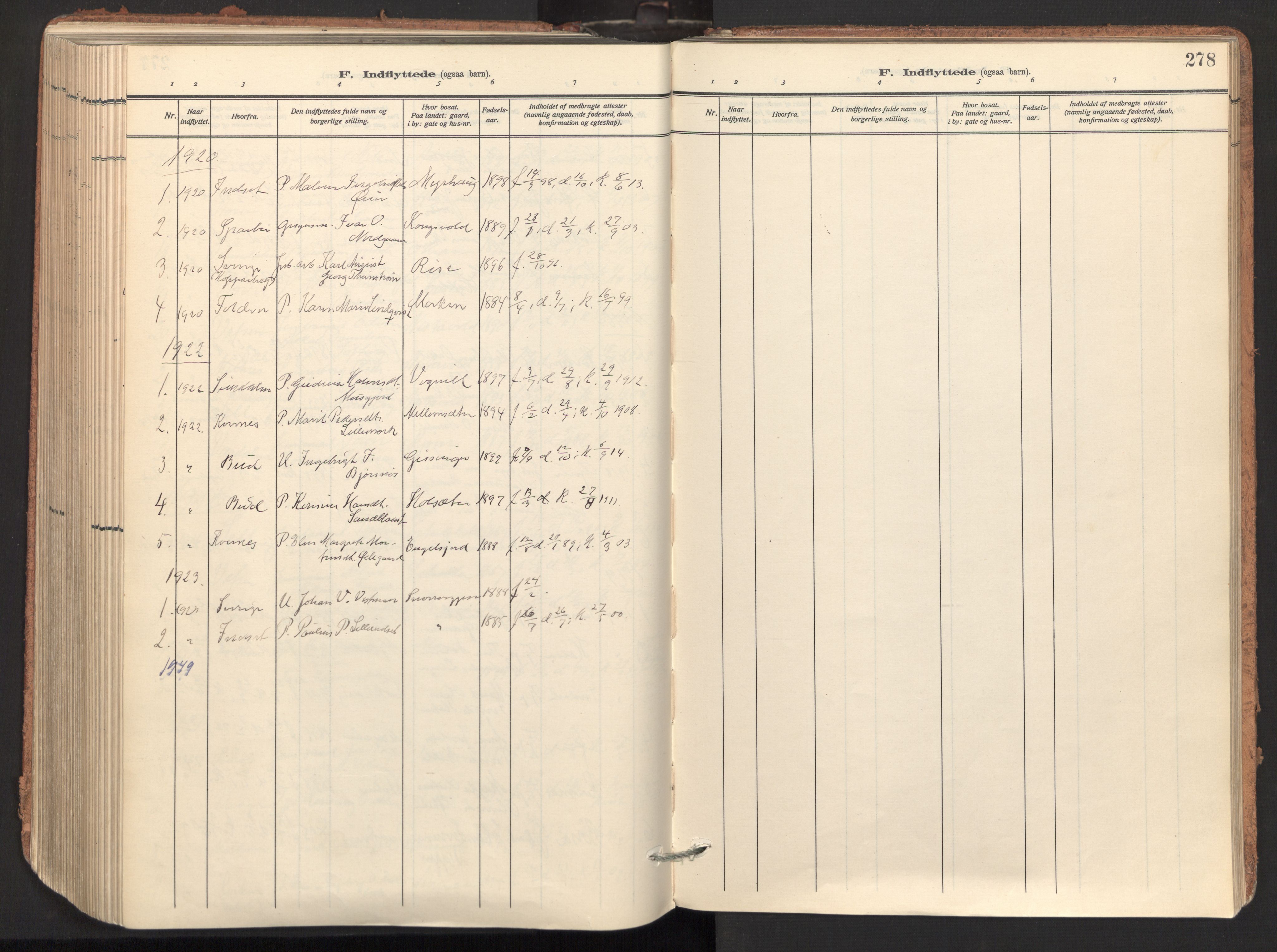 Ministerialprotokoller, klokkerbøker og fødselsregistre - Sør-Trøndelag, AV/SAT-A-1456/678/L0909: Parish register (official) no. 678A17, 1912-1930, p. 278