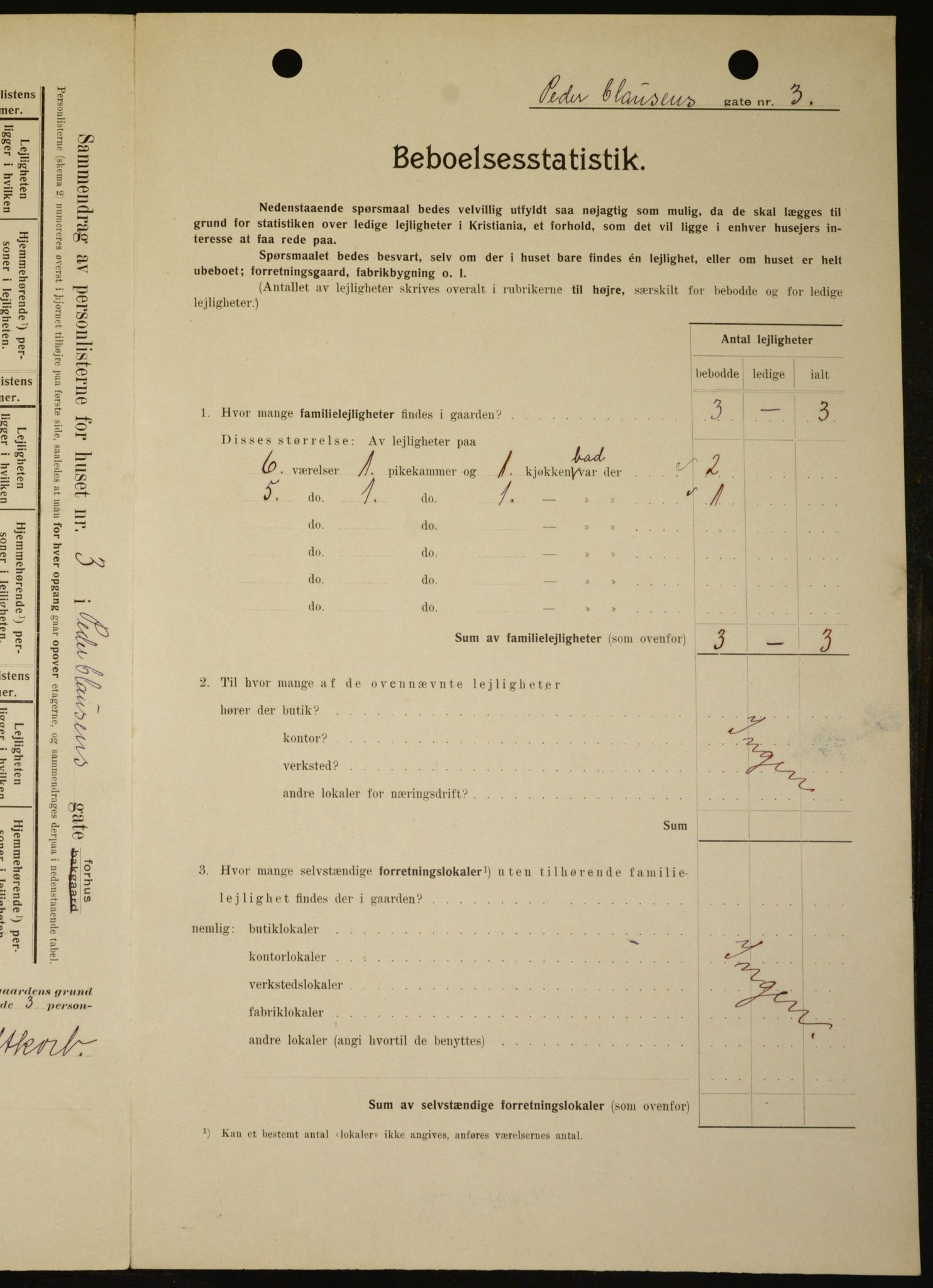 OBA, Municipal Census 1909 for Kristiania, 1909, p. 71349