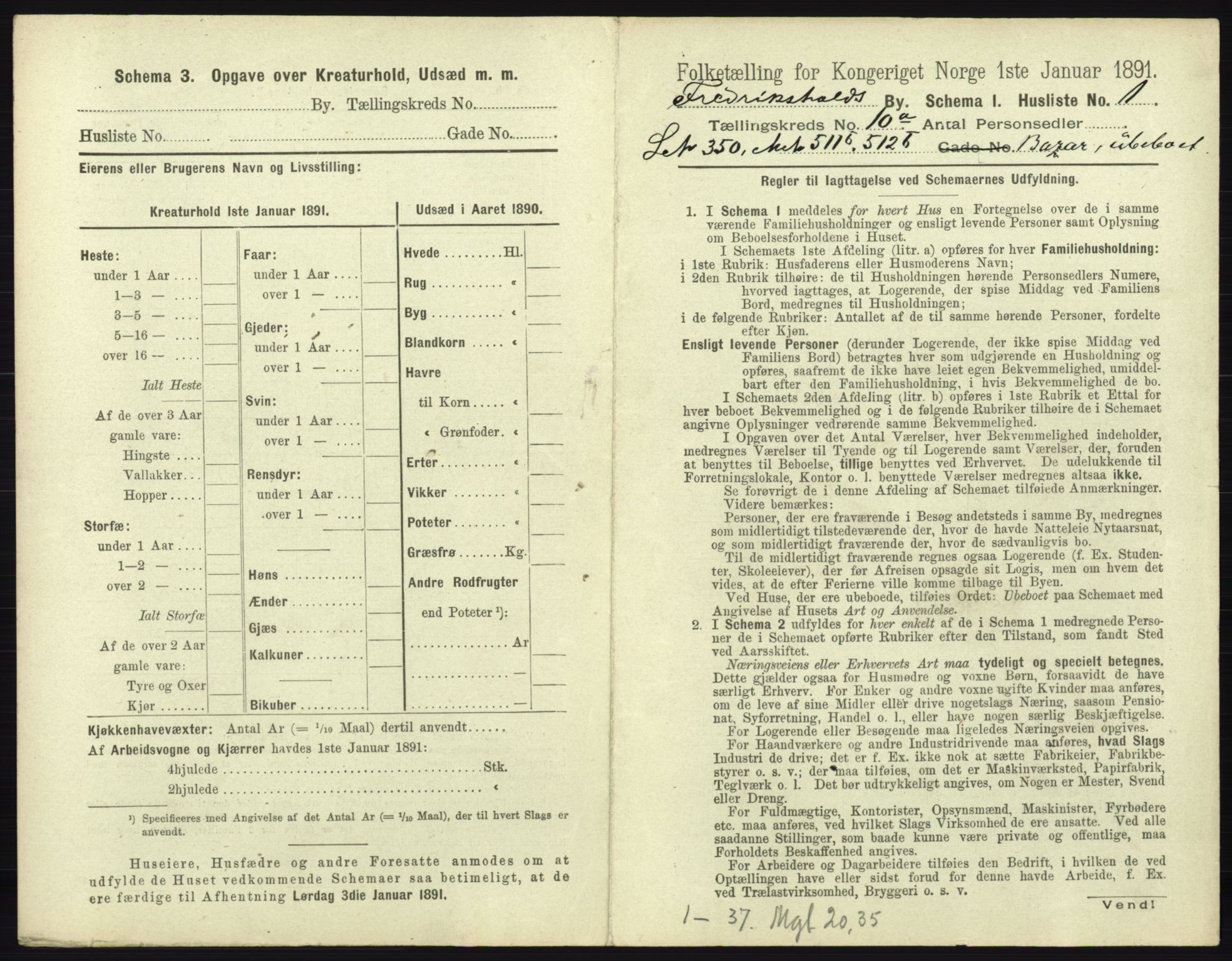 RA, 1891 census for 0101 Fredrikshald, 1891, p. 922