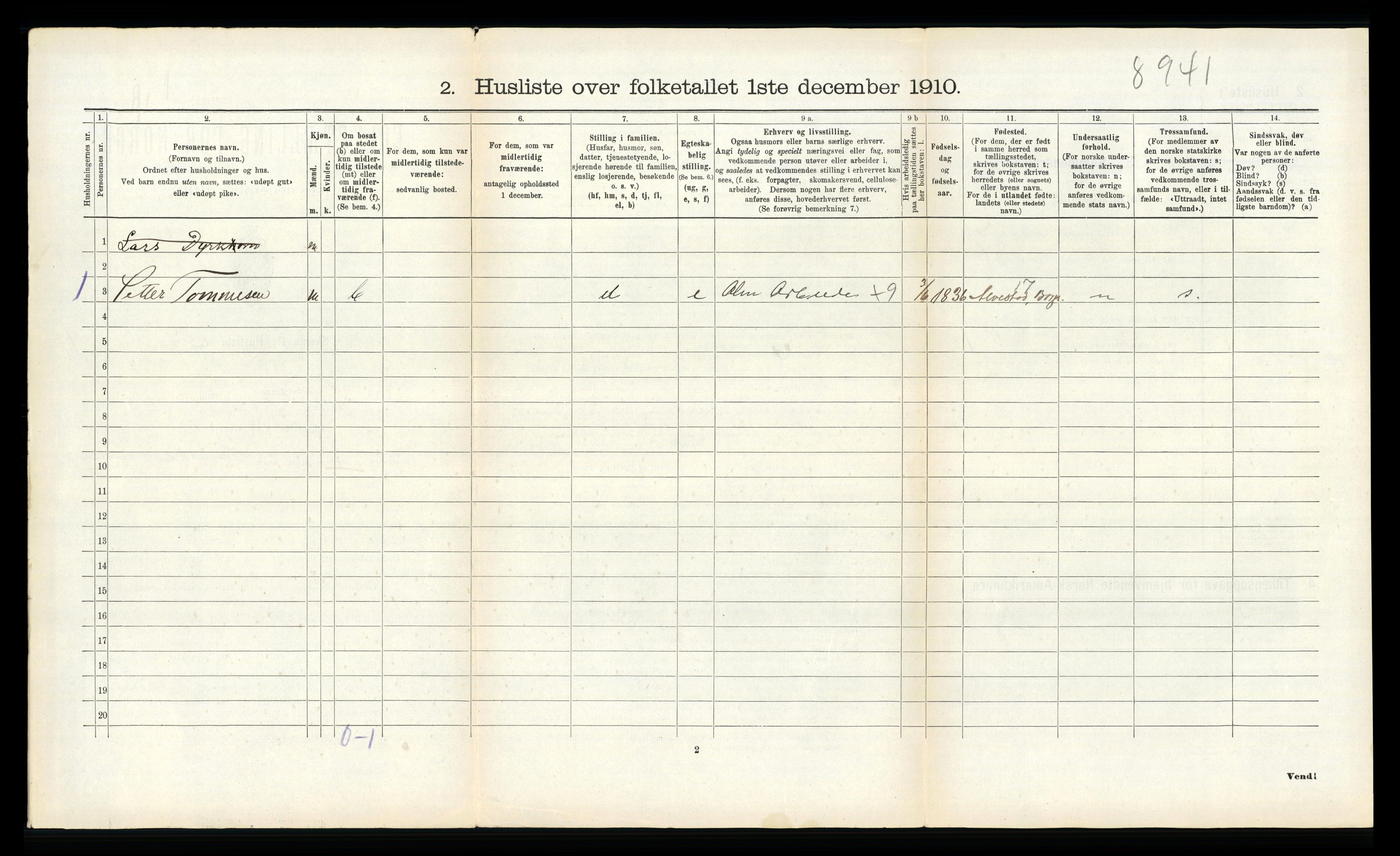 RA, 1910 census for Gimsøy, 1910, p. 444