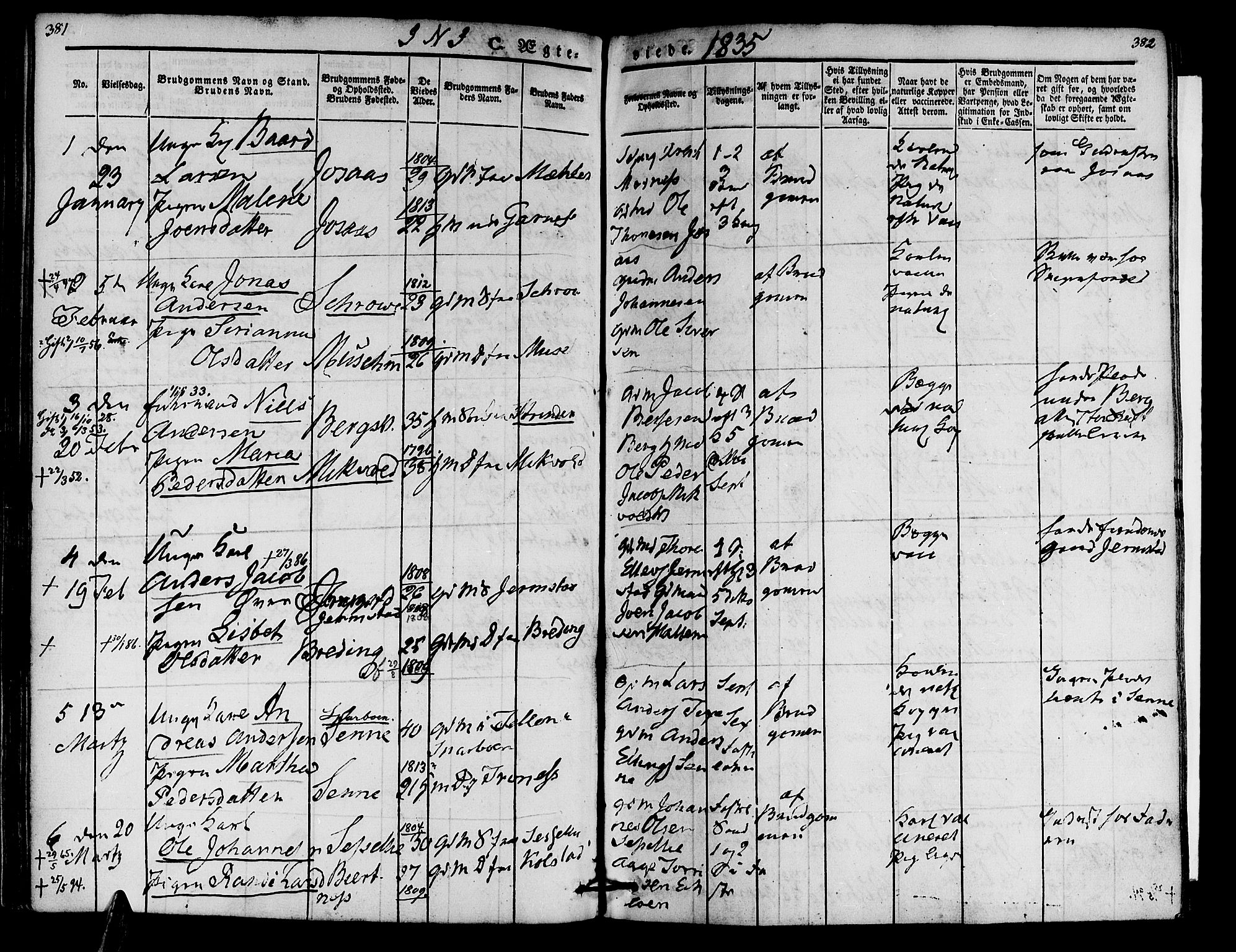 Ministerialprotokoller, klokkerbøker og fødselsregistre - Nord-Trøndelag, AV/SAT-A-1458/723/L0238: Parish register (official) no. 723A07, 1831-1840, p. 381-382