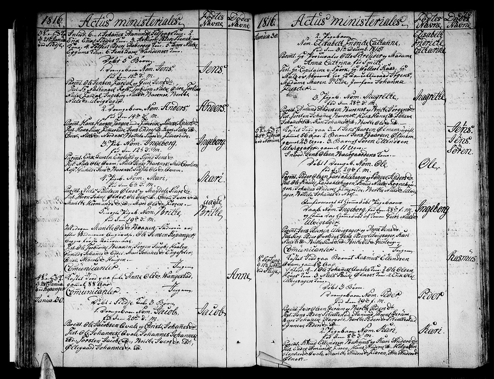 Sogndal sokneprestembete, AV/SAB-A-81301/H/Haa/Haaa/L0009: Parish register (official) no. A 9, 1809-1821, p. 79