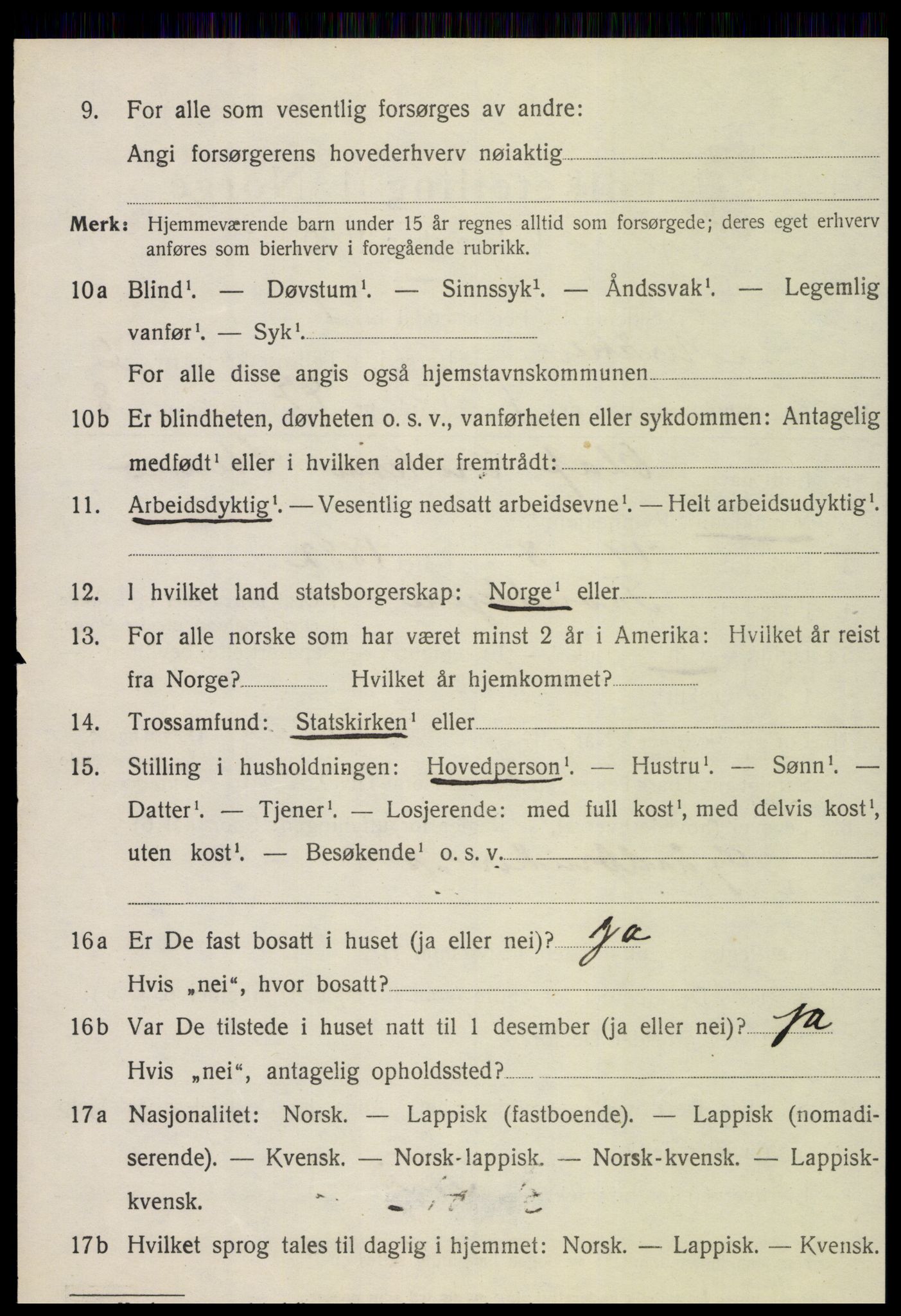 SAT, 1920 census for Meråker, 1920, p. 4527