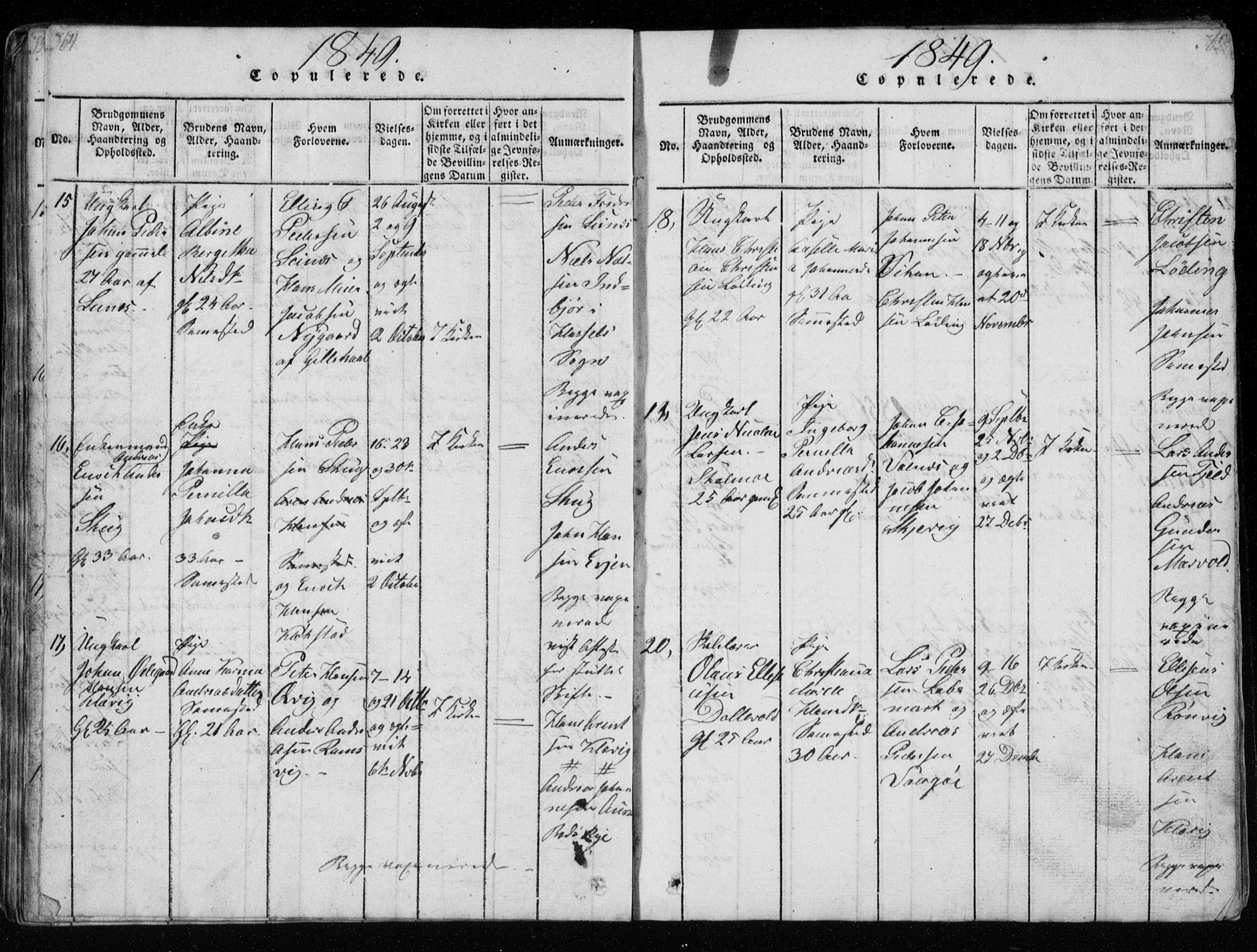 Ministerialprotokoller, klokkerbøker og fødselsregistre - Nordland, SAT/A-1459/801/L0026: Parish register (copy) no. 801C01, 1820-1855, p. 364-365