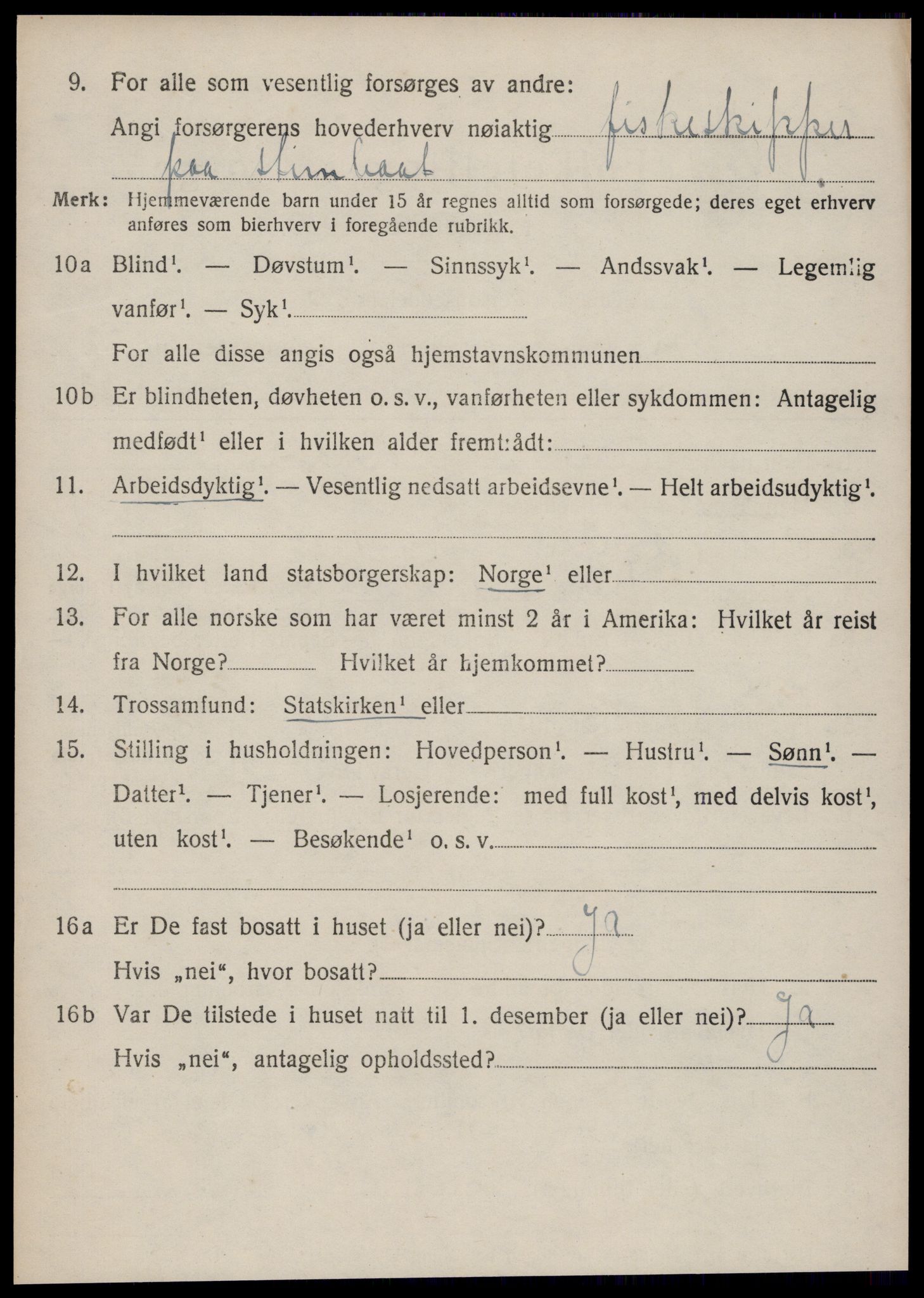 SAT, 1920 census for Borgund, 1920, p. 15409