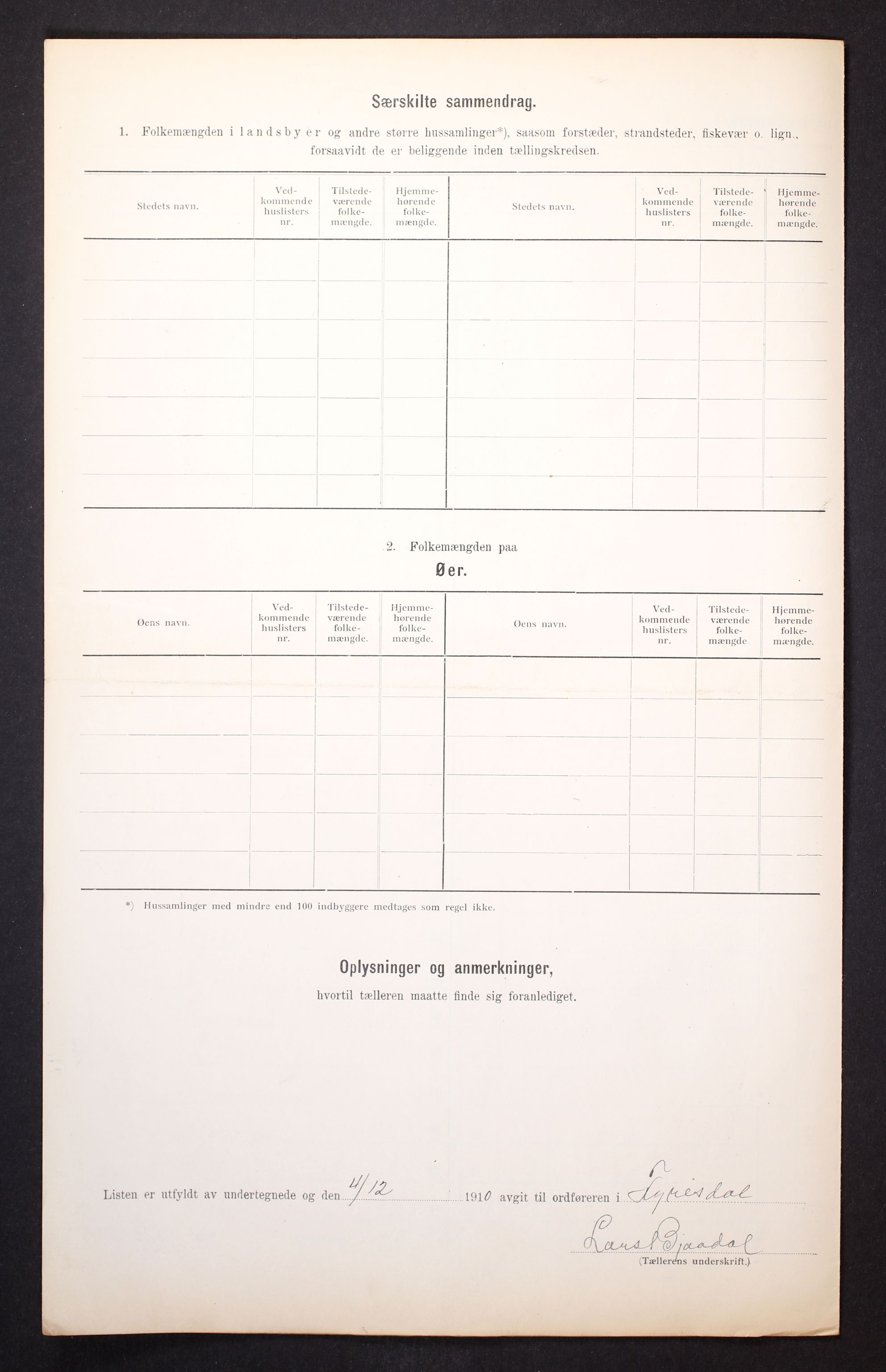RA, 1910 census for Fyresdal, 1910, p. 9