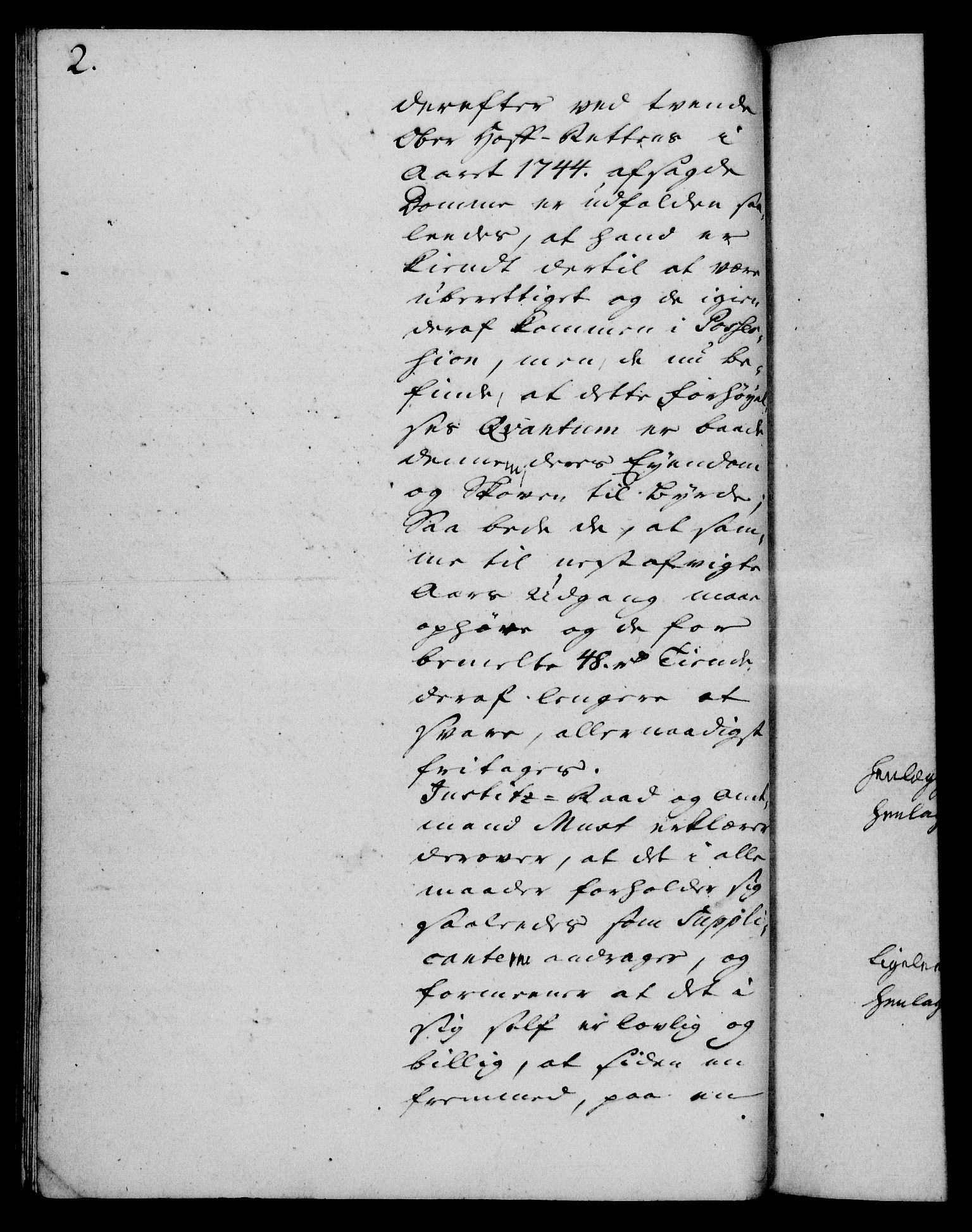 Rentekammeret, Kammerkanselliet, RA/EA-3111/G/Gh/Gha/L0029: Norsk ekstraktmemorialprotokoll (merket RK 53.74), 1748-1749, p. 2