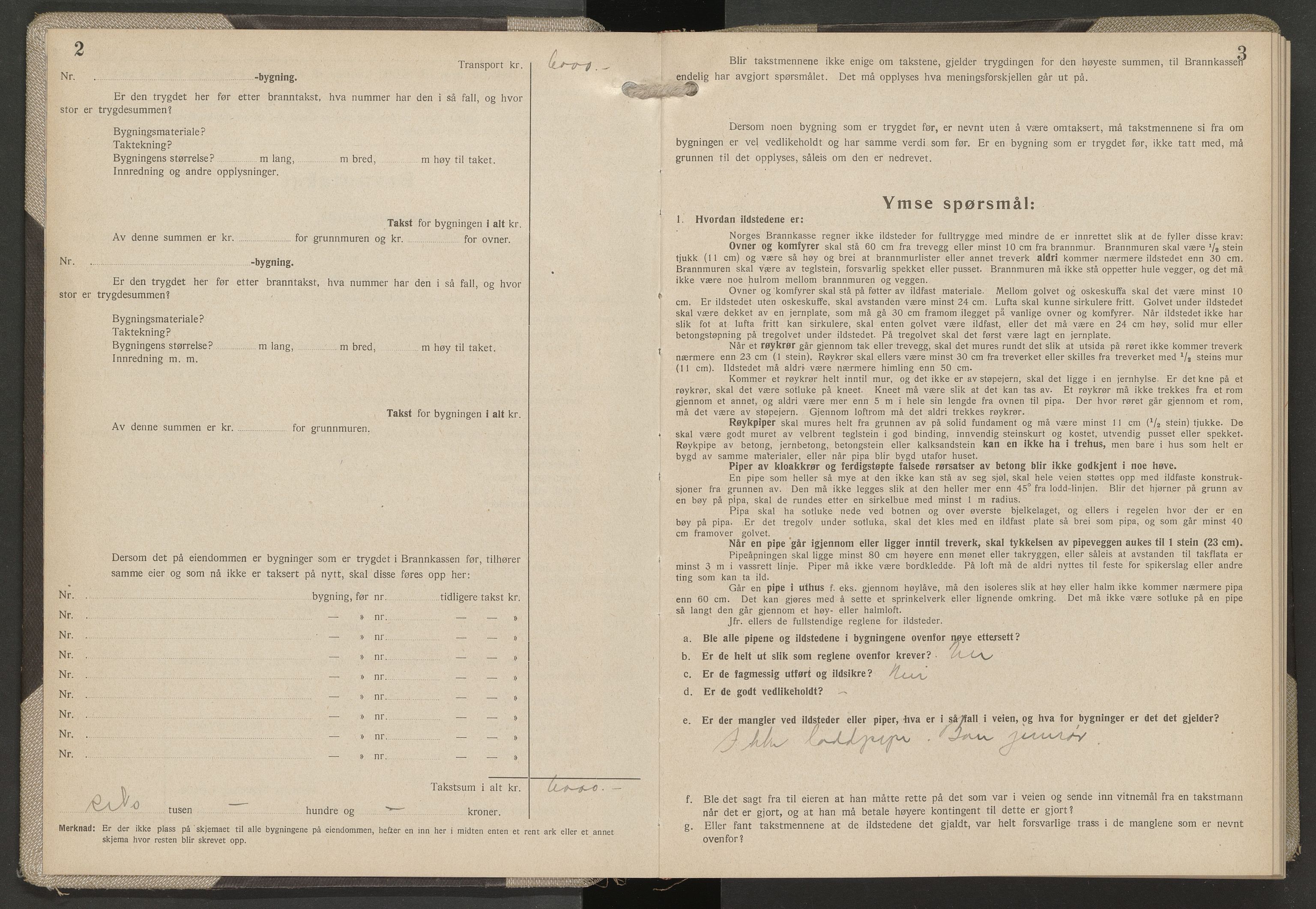 Norges Brannkasse Bindal, AV/SAT-A-5559/Fb/L0007: Branntakstprotokoll, 1949-1959