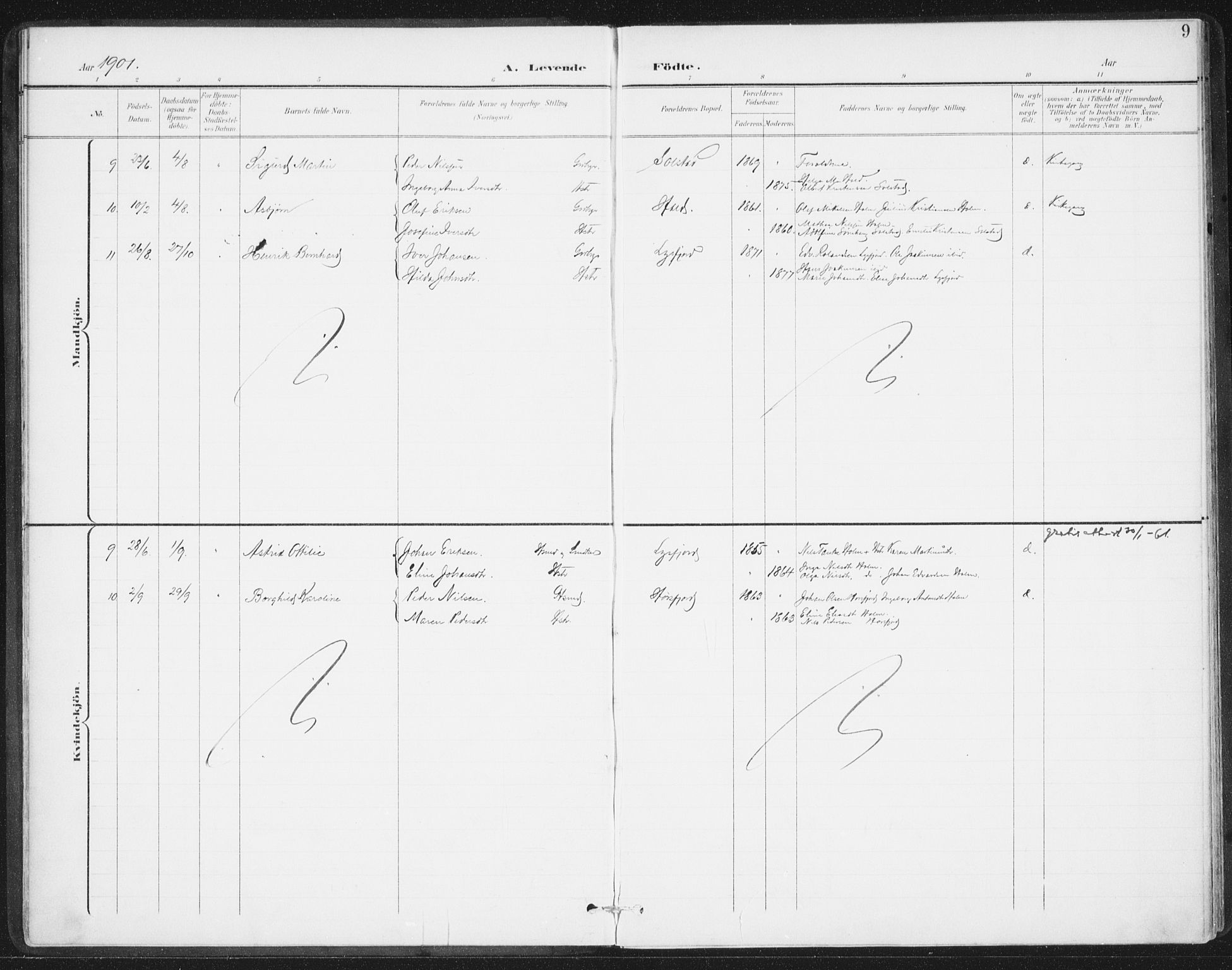 Ministerialprotokoller, klokkerbøker og fødselsregistre - Nordland, AV/SAT-A-1459/811/L0167: Parish register (official) no. 811A04, 1899-1913, p. 9