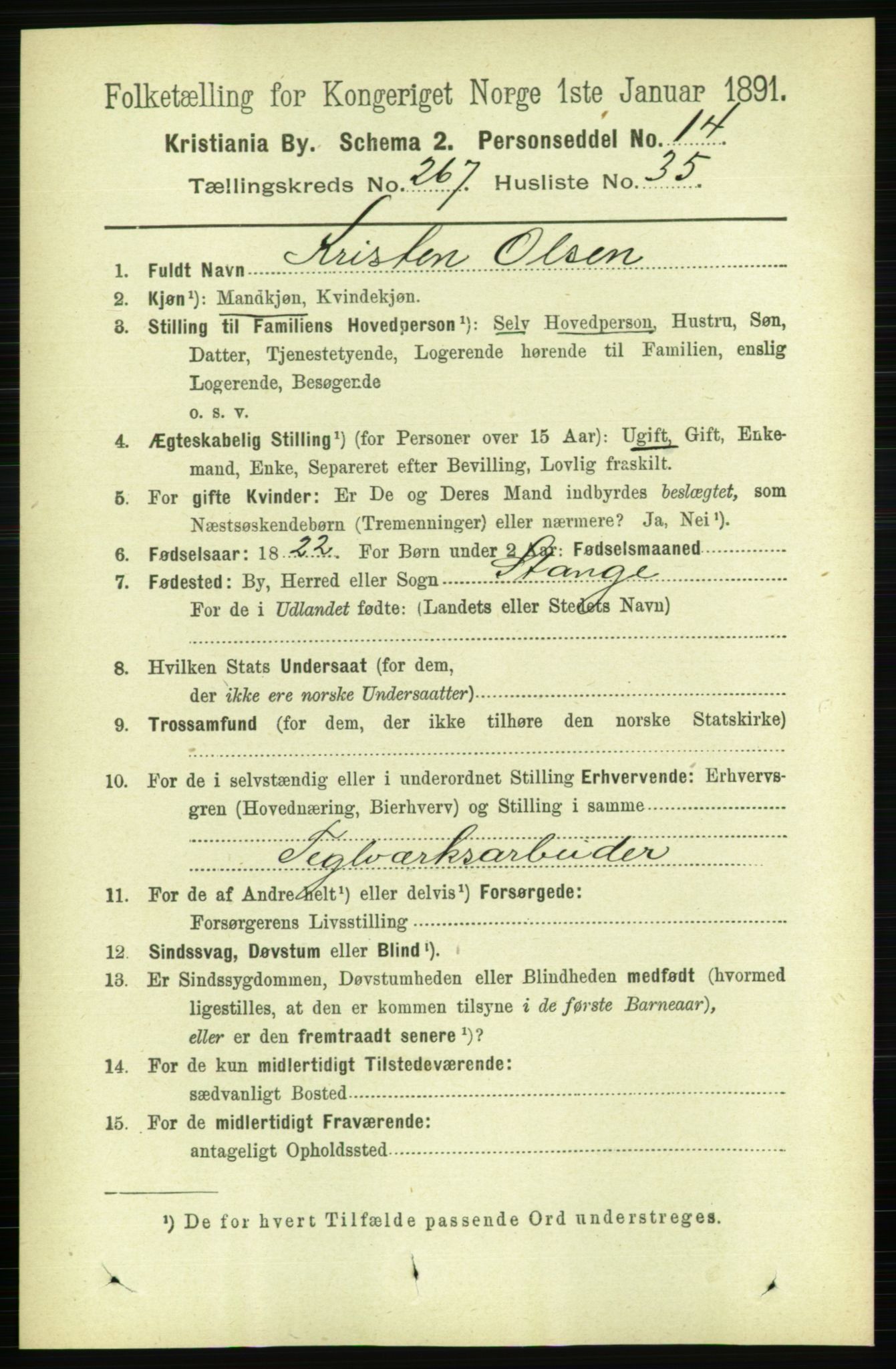 RA, 1891 census for 0301 Kristiania, 1891, p. 161924