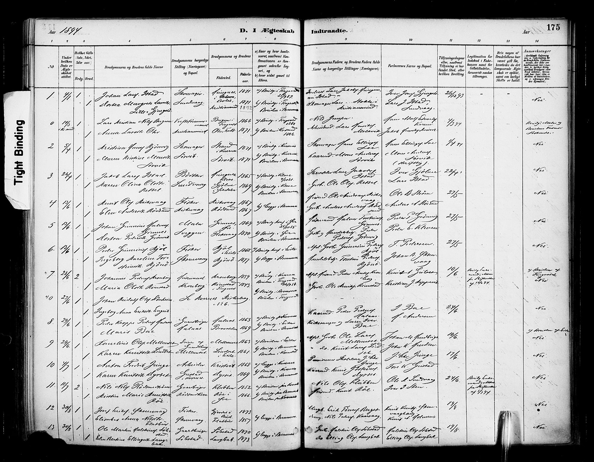 Ministerialprotokoller, klokkerbøker og fødselsregistre - Møre og Romsdal, AV/SAT-A-1454/569/L0819: Parish register (official) no. 569A05, 1885-1899, p. 175