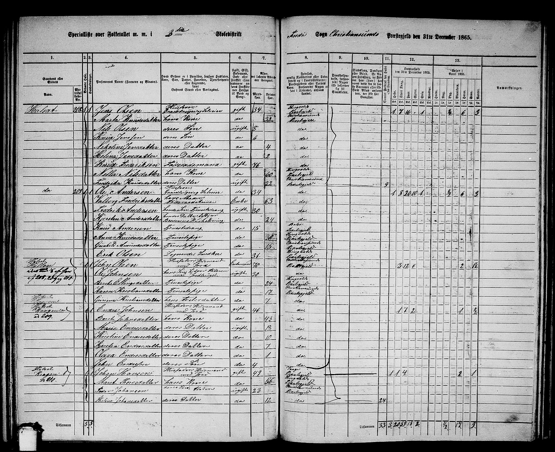 RA, 1865 census for Kristiansund/Frei og Grip, 1865, p. 38