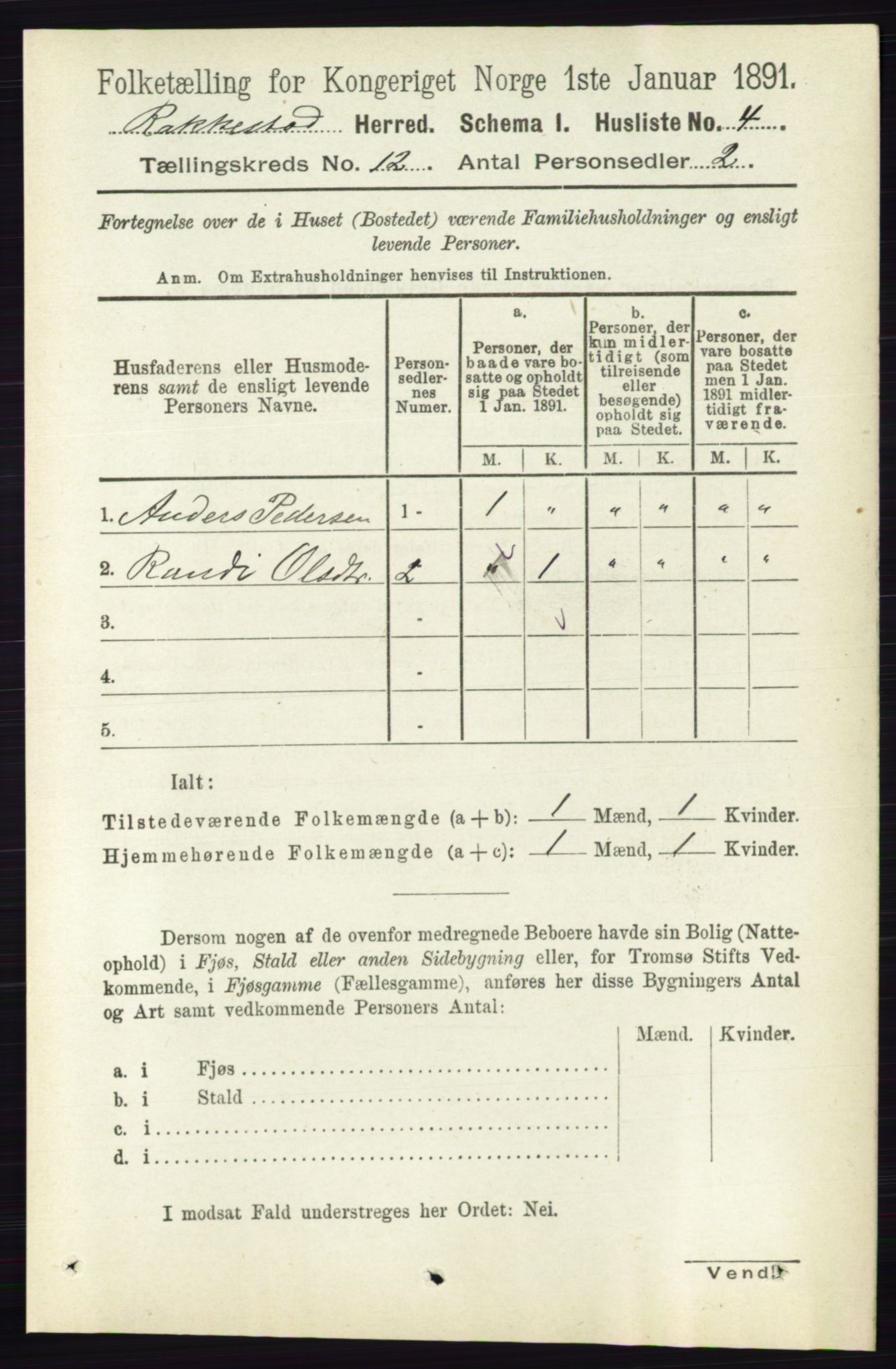 RA, 1891 census for 0128 Rakkestad, 1891, p. 5576