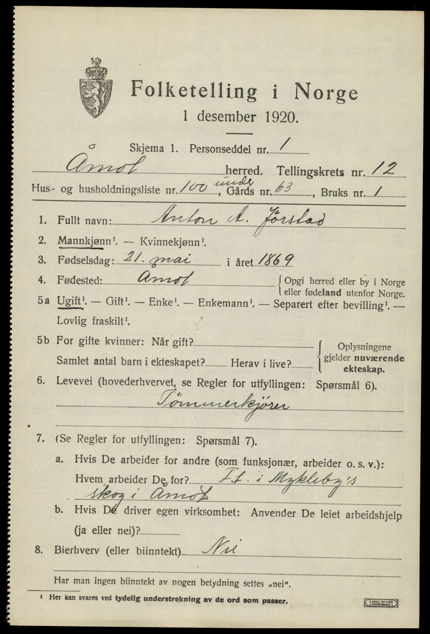 SAH, 1920 census for Åmot, 1920, p. 10747