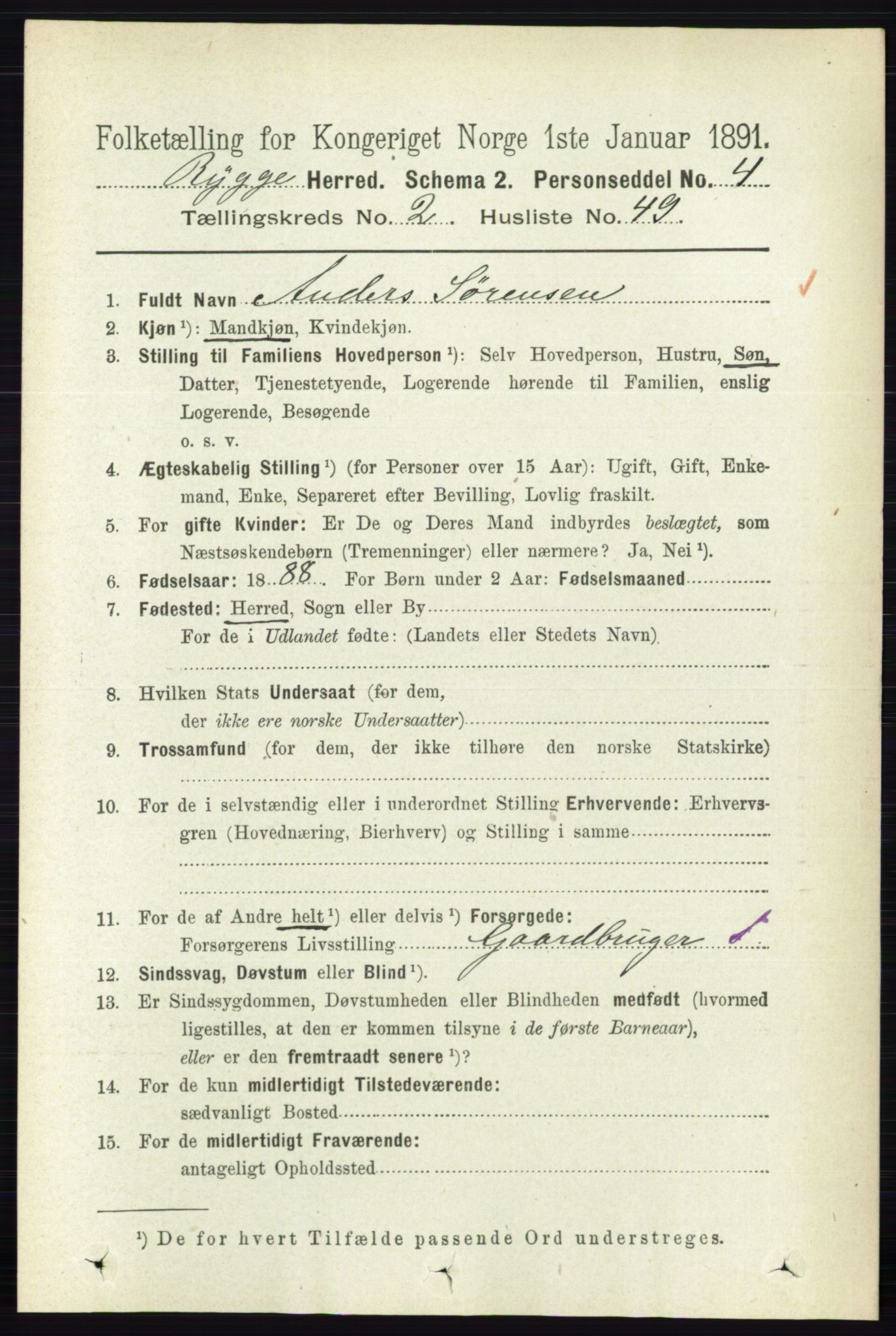 RA, 1891 census for 0136 Rygge, 1891, p. 1317