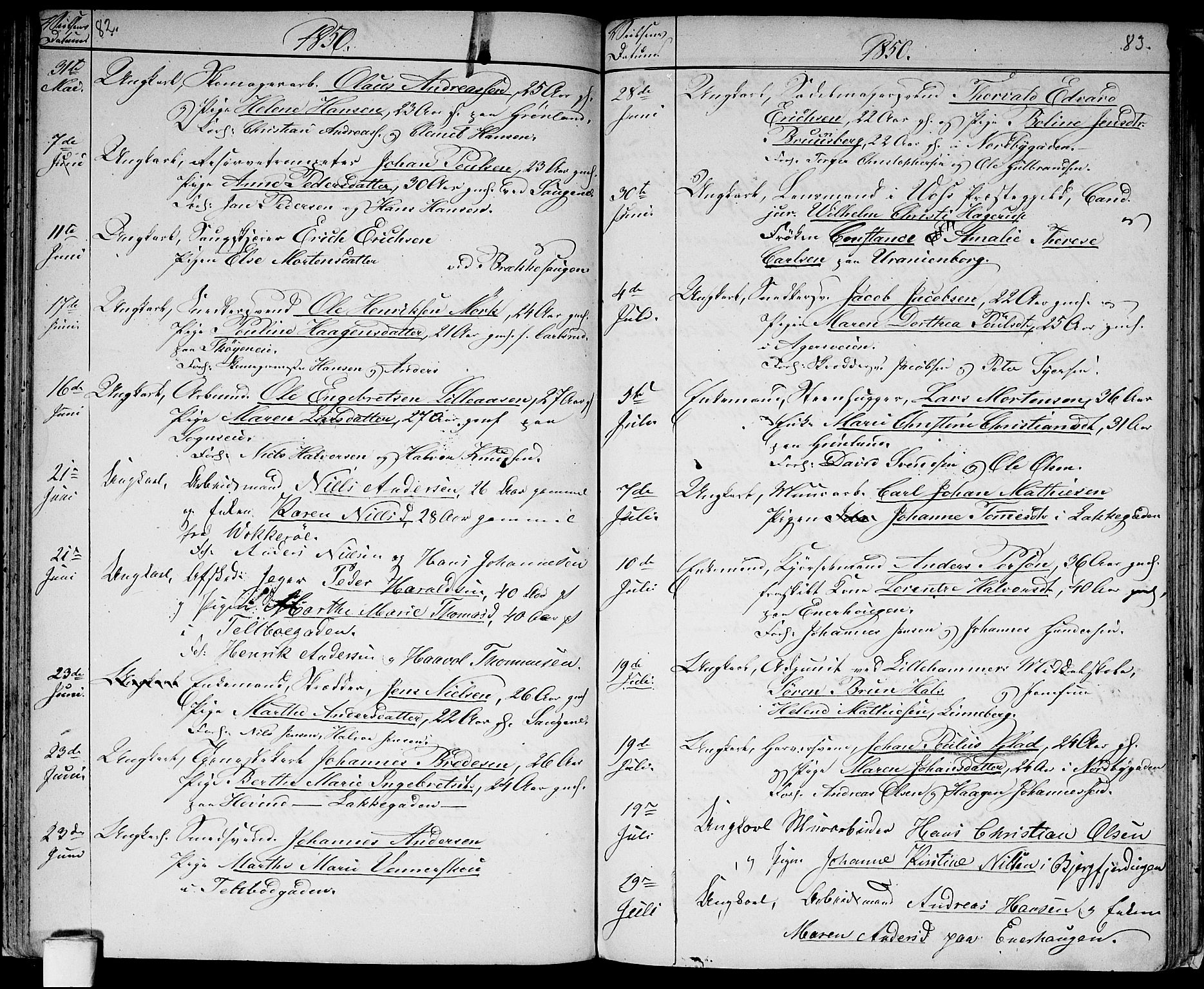 Aker prestekontor kirkebøker, AV/SAO-A-10861/G/L0011: Parish register (copy) no. 11, 1846-1859, p. 82-83