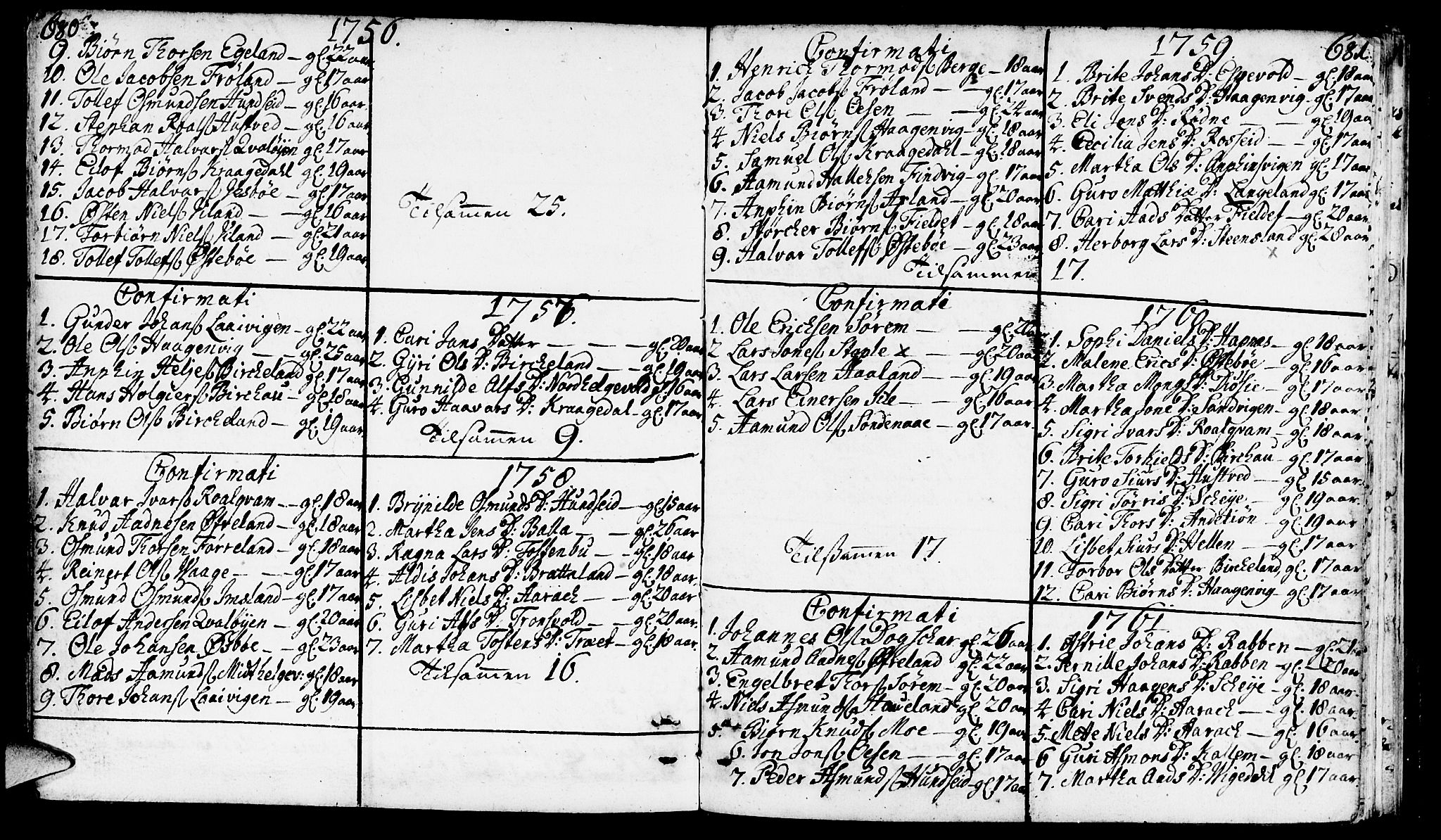 Vikedal sokneprestkontor, AV/SAST-A-101840/01/IV: Parish register (official) no. A 1, 1737-1778, p. 680-681