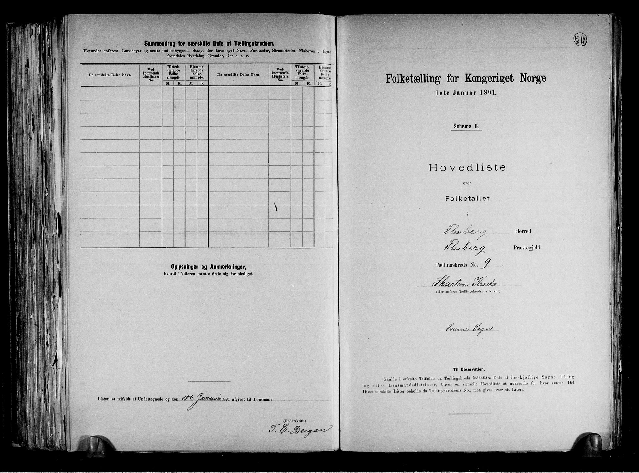 RA, 1891 census for 0631 Flesberg, 1891, p. 22