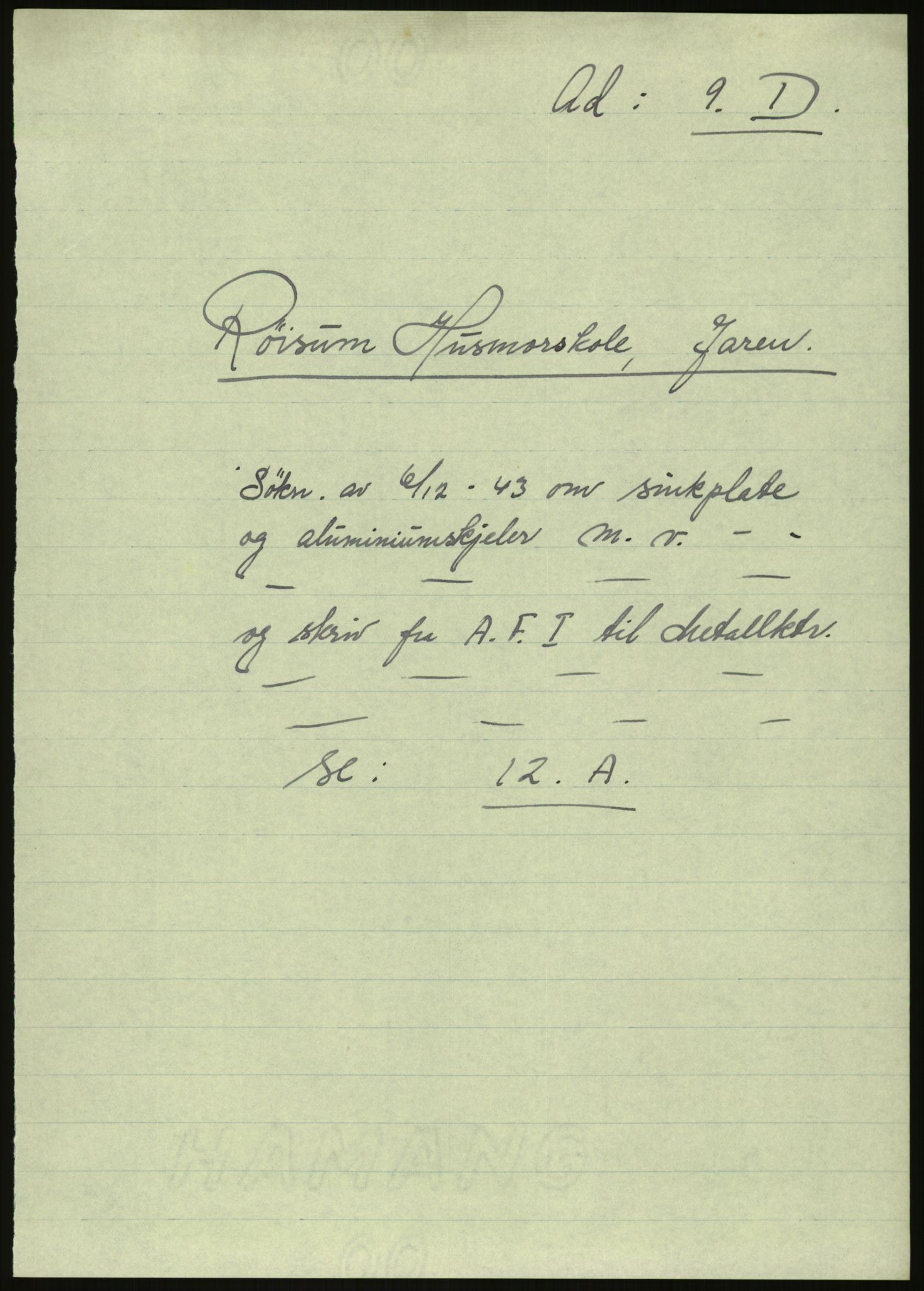 Direktoratet for industriforsyning, Sekretariatet, AV/RA-S-4153/D/Df/L0054: 9. Metallkontoret, 1940-1945, p. 483