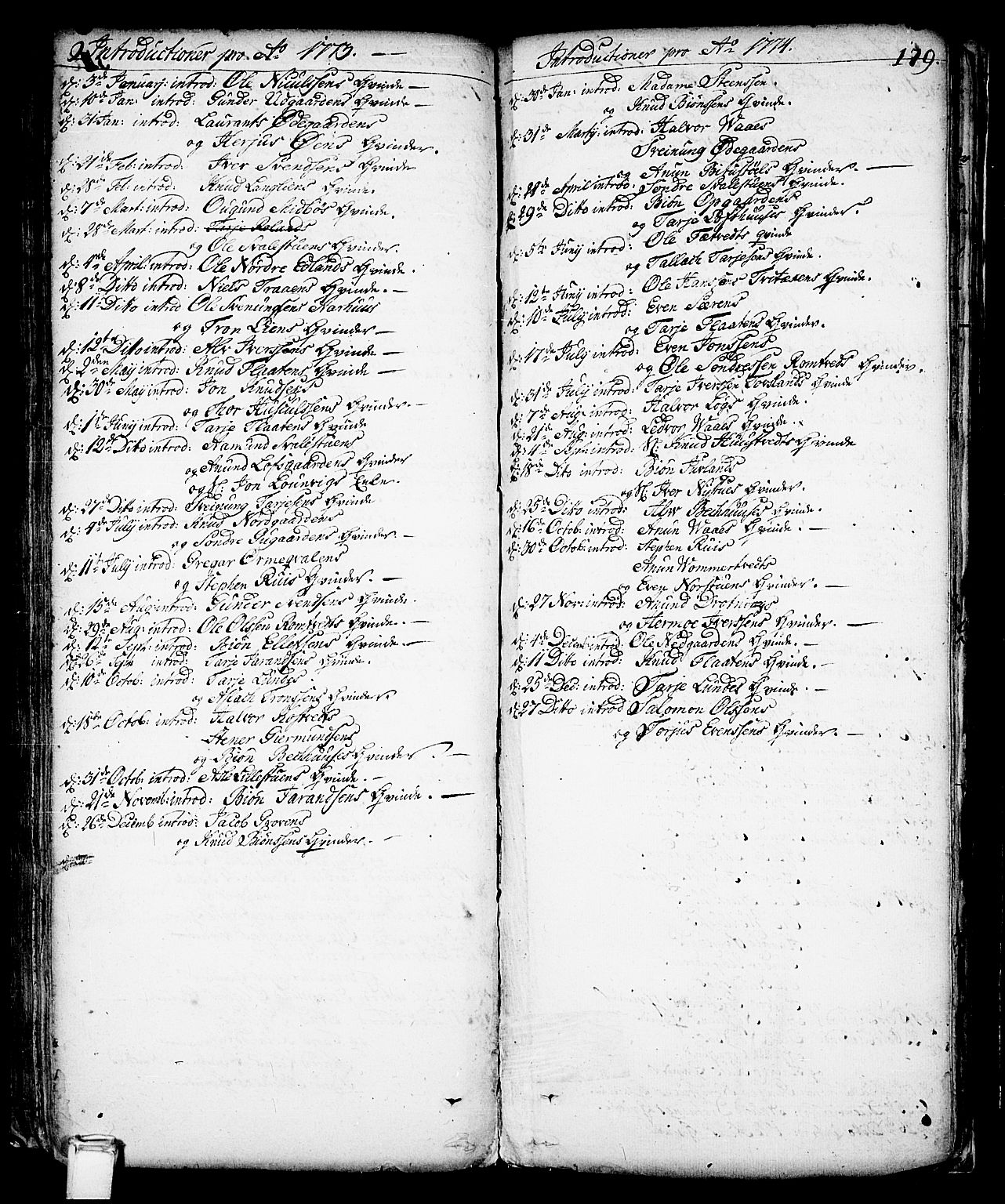 Vinje kirkebøker, SAKO/A-312/F/Fa/L0001: Parish register (official) no. I 1, 1717-1766, p. 179