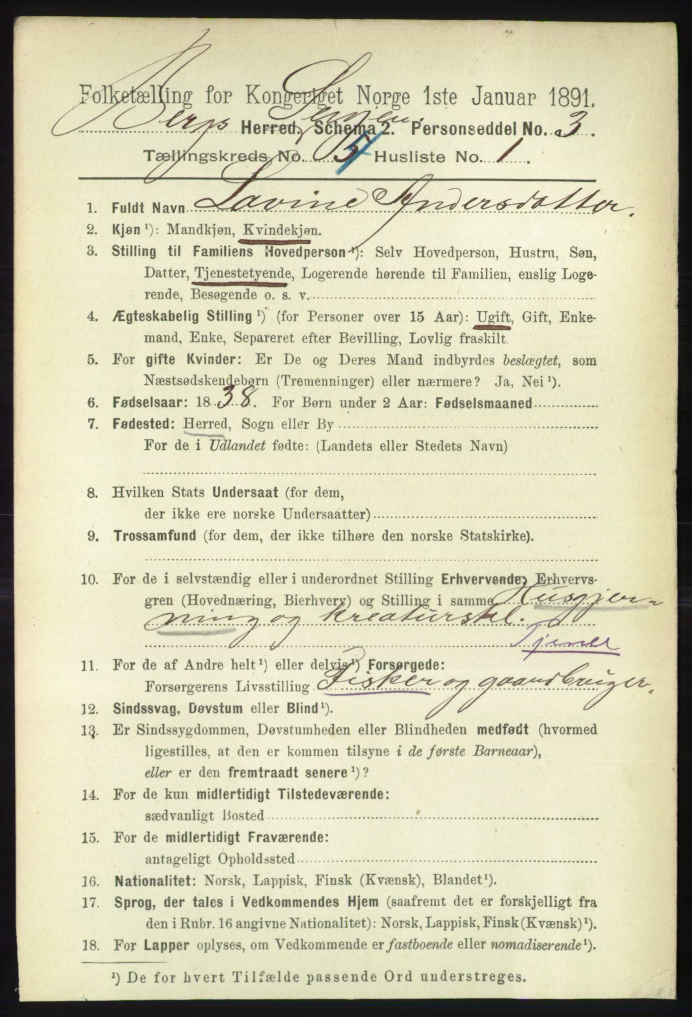 RA, 1891 census for 1929 Berg, 1891, p. 1644