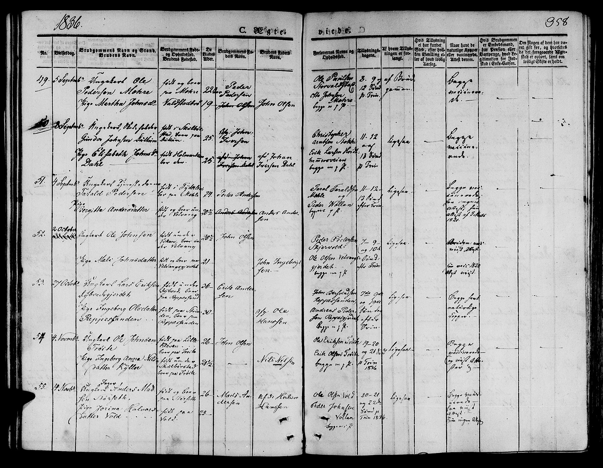 Ministerialprotokoller, klokkerbøker og fødselsregistre - Nord-Trøndelag, AV/SAT-A-1458/709/L0072: Parish register (official) no. 709A12, 1833-1844, p. 358