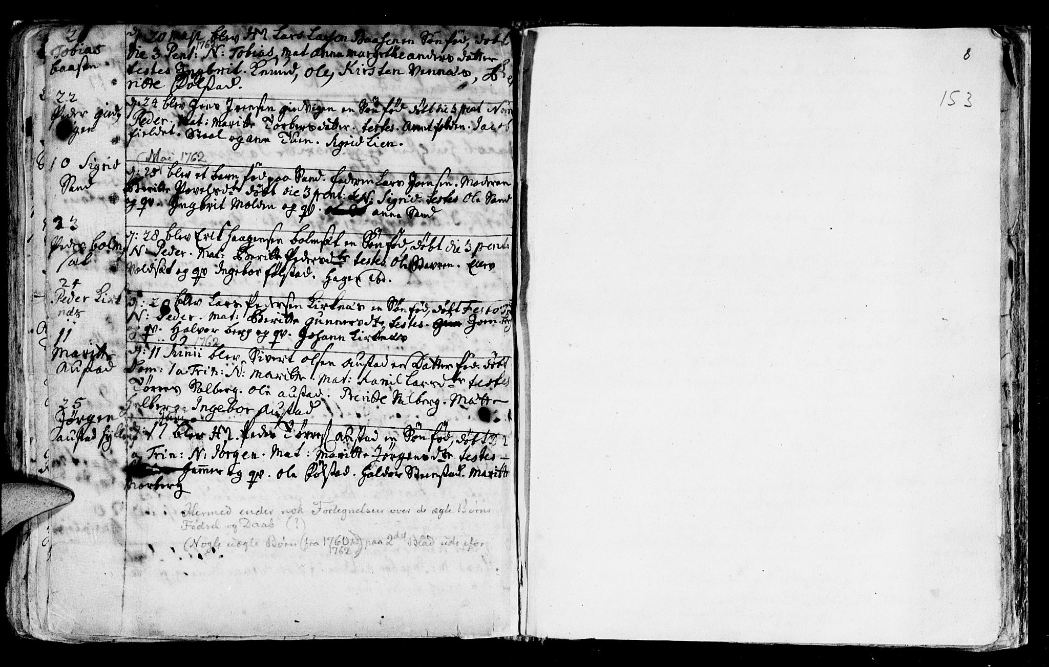 Ministerialprotokoller, klokkerbøker og fødselsregistre - Nord-Trøndelag, SAT/A-1458/730/L0272: Parish register (official) no. 730A01, 1733-1764, p. 153