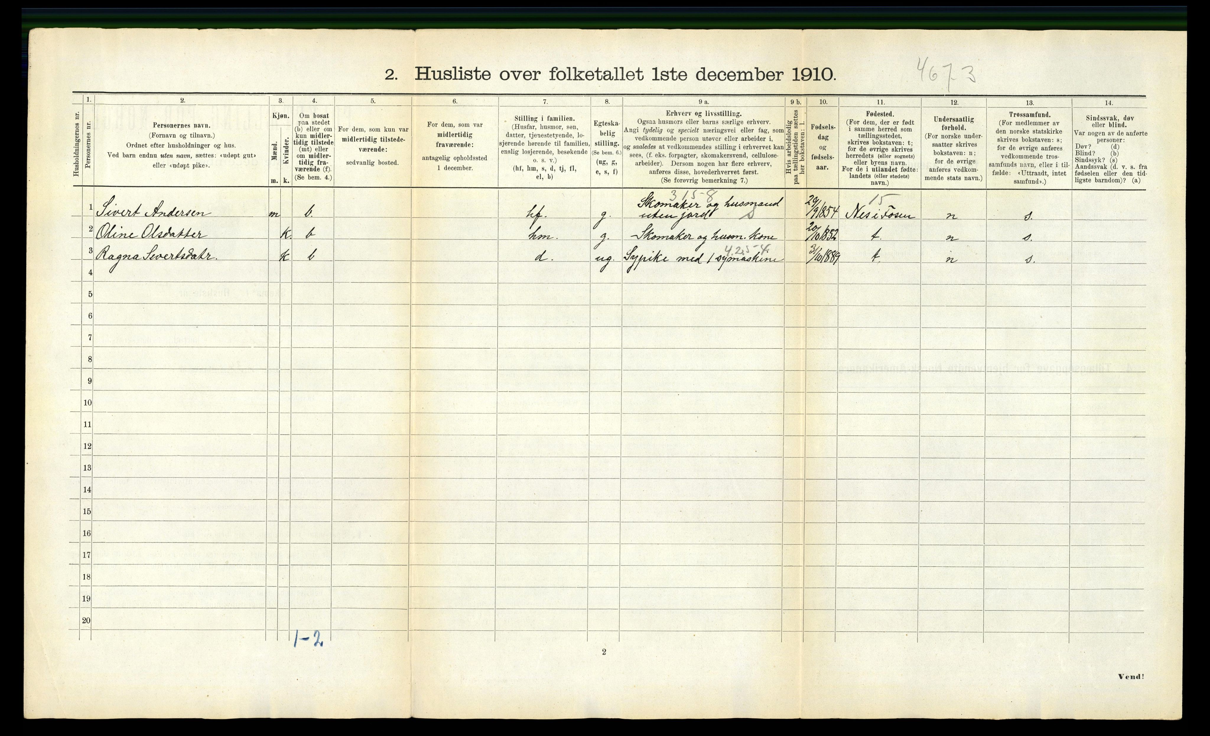 RA, 1910 census for Stjørna, 1910, p. 42