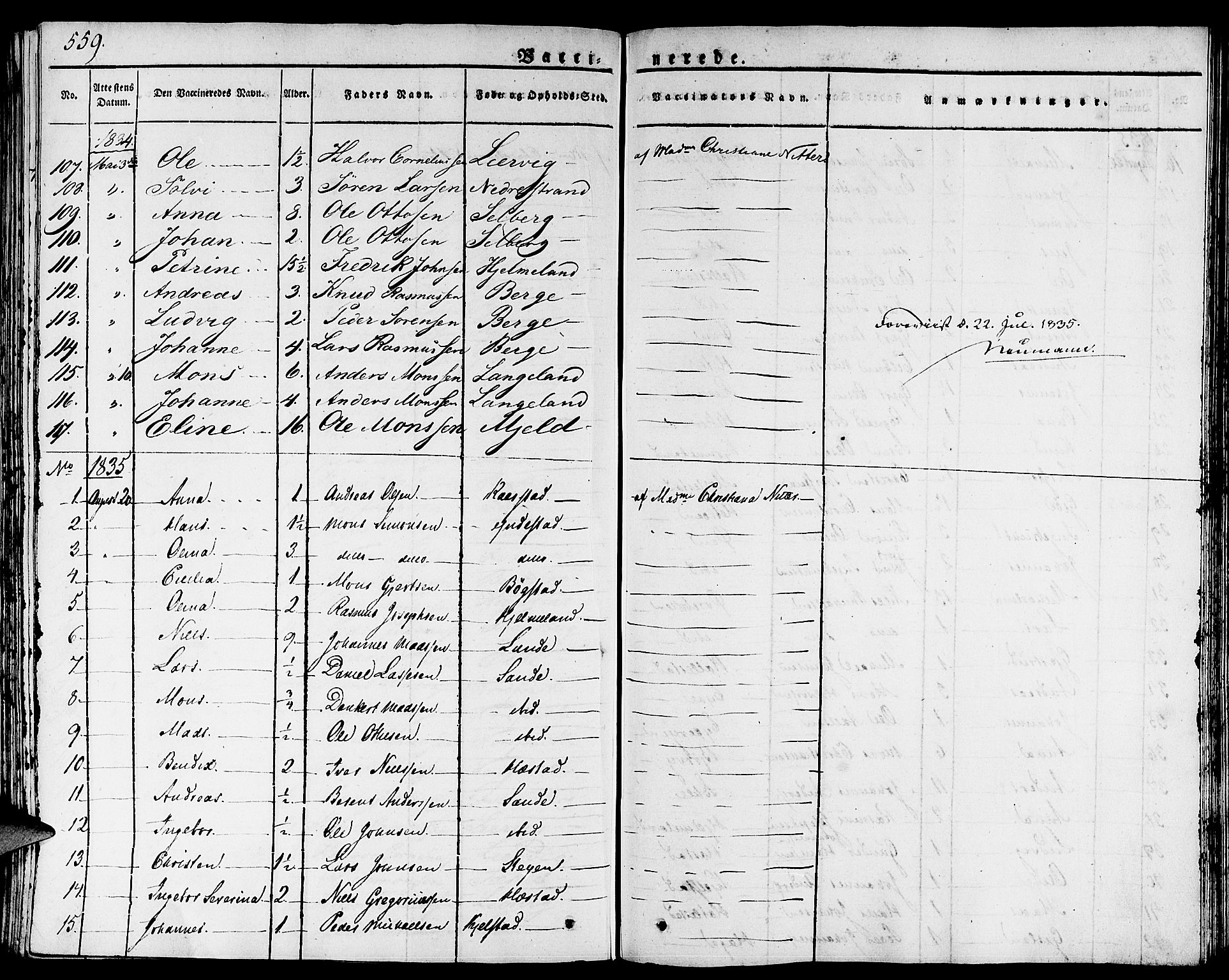 Gaular sokneprestembete, AV/SAB-A-80001/H/Haa: Parish register (official) no. A 3, 1821-1840, p. 559