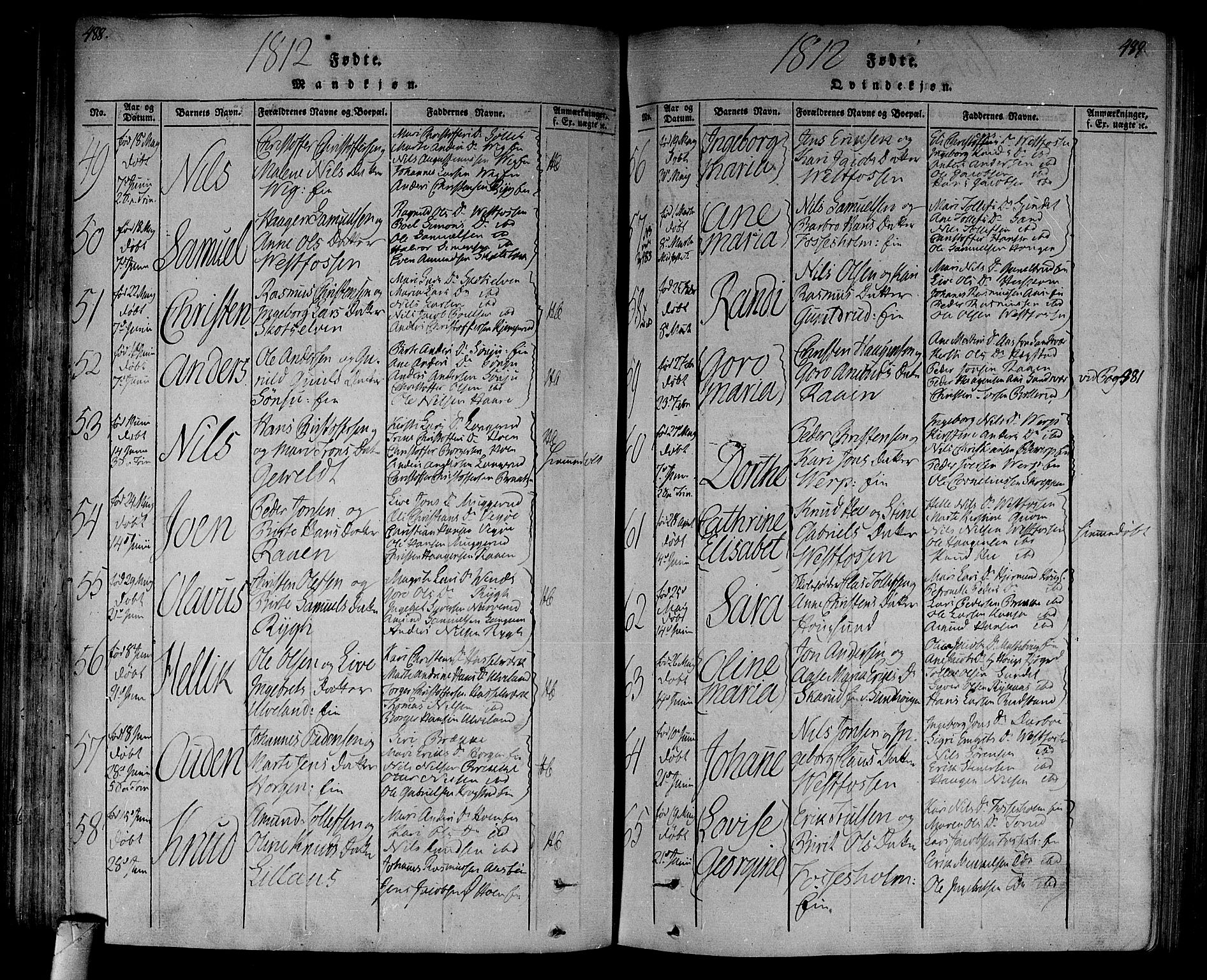 Eiker kirkebøker, AV/SAKO-A-4/F/Fa/L0010: Parish register (official) no. I 10, 1806-1815, p. 488-489