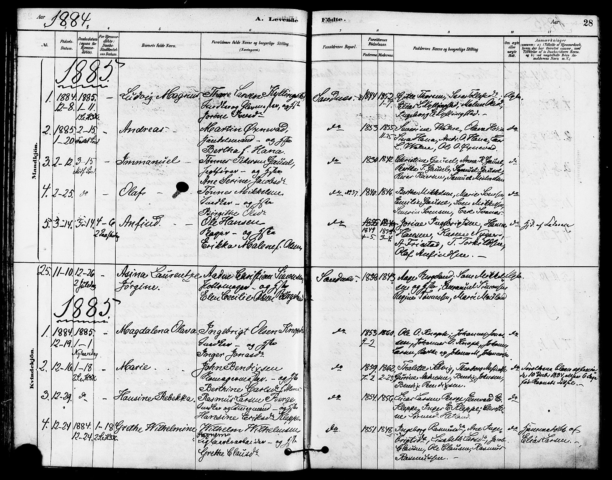 Høyland sokneprestkontor, SAST/A-101799/001/30BA/L0012: Parish register (official) no. A 11, 1878-1889, p. 28