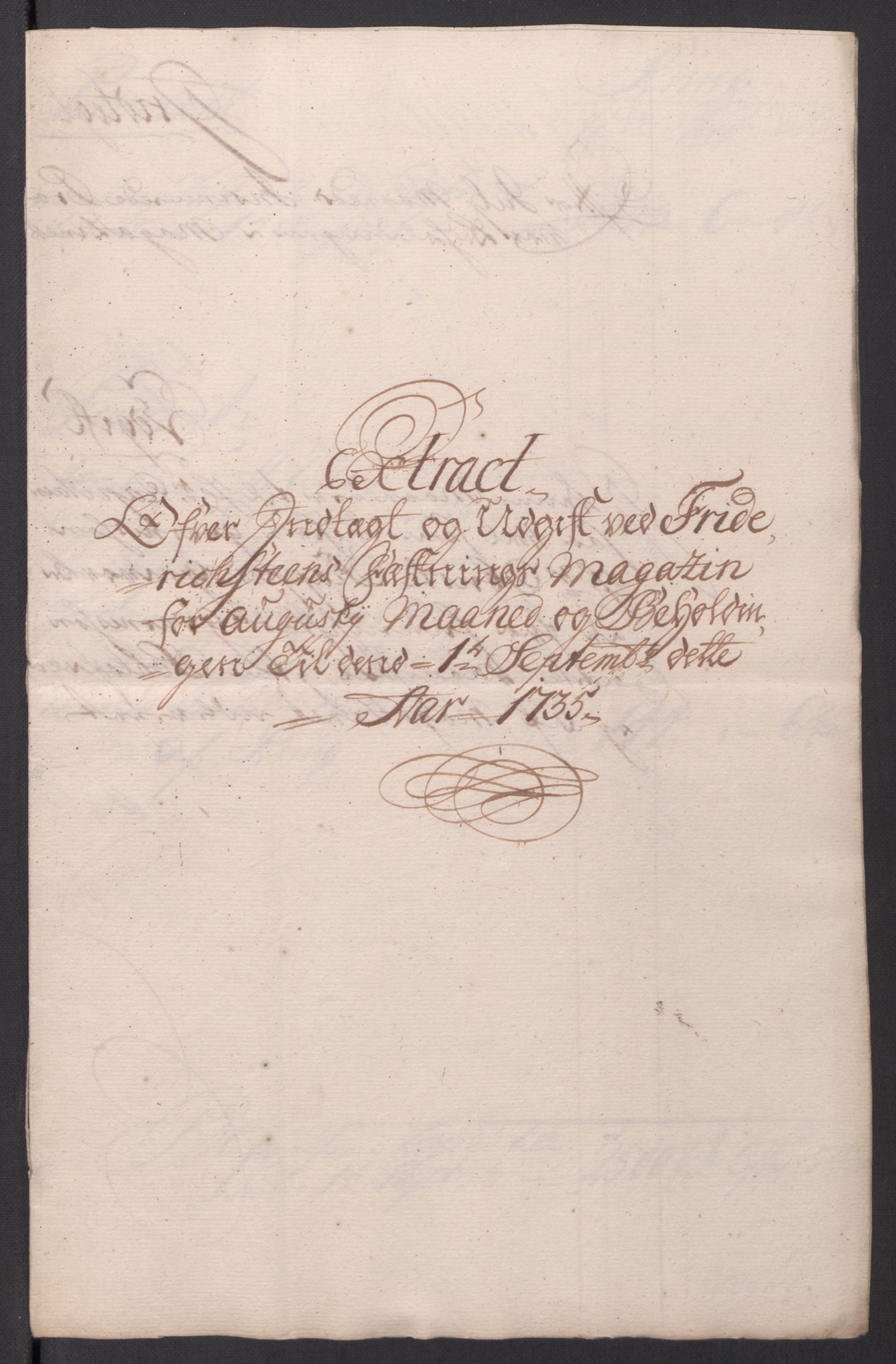 Kommanderende general (KG I) med Det norske krigsdirektorium, AV/RA-EA-5419/D/L0154: Fredriksten festning: Brev, inventarfortegnelser og regnskapsekstrakter, 1730-1739, p. 403