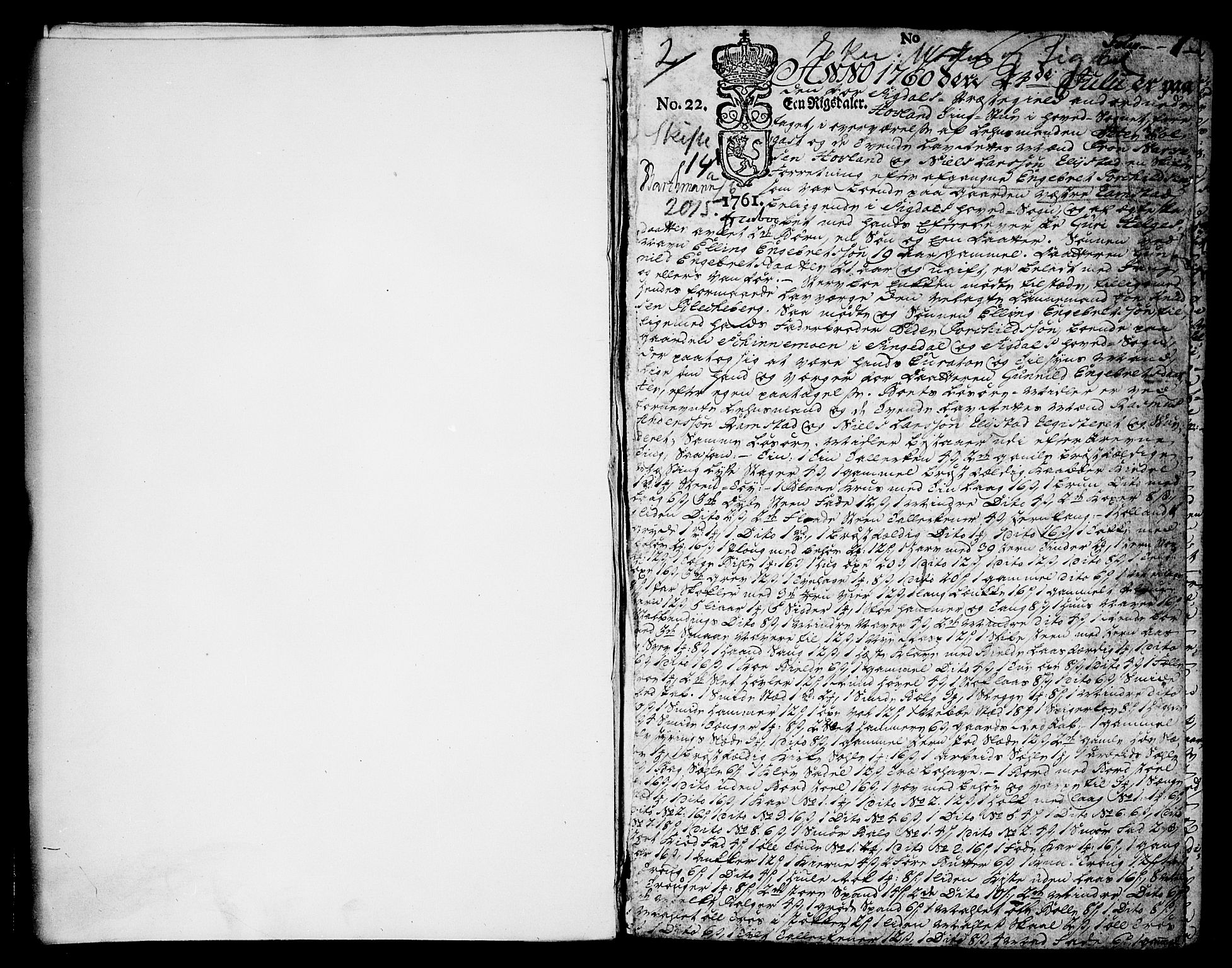 Eiker, Modum og Sigdal sorenskriveri, SAKO/A-123/H/Hb/Hba/L0013a: Skifteprotokoll, 1761-1764, p. 0b-1a