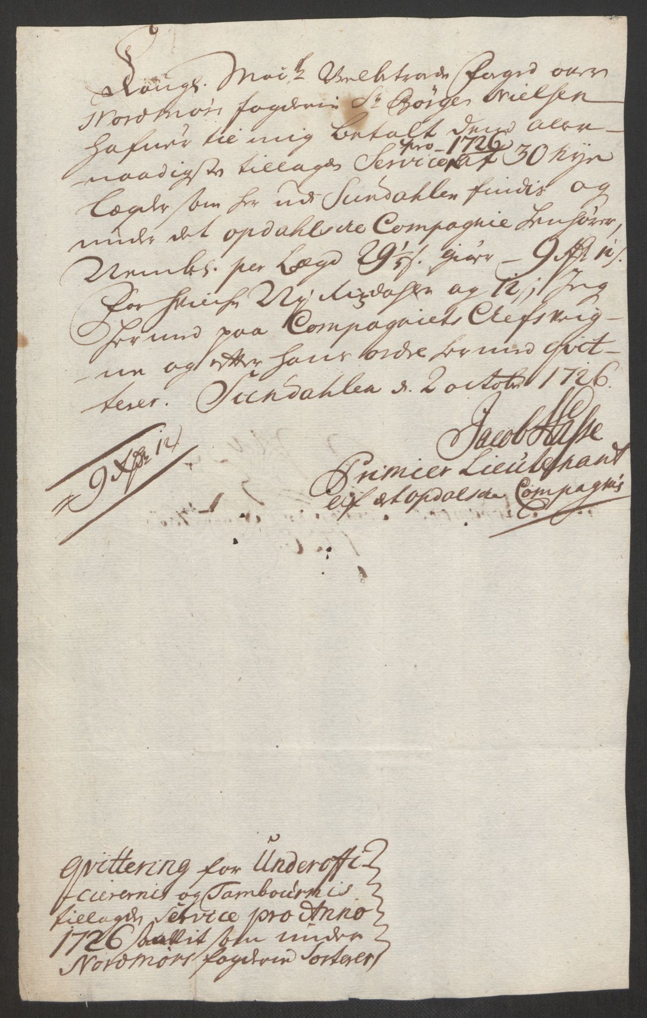 Rentekammeret inntil 1814, Reviderte regnskaper, Fogderegnskap, RA/EA-4092/R56/L3759: Fogderegnskap Nordmøre, 1726, p. 279