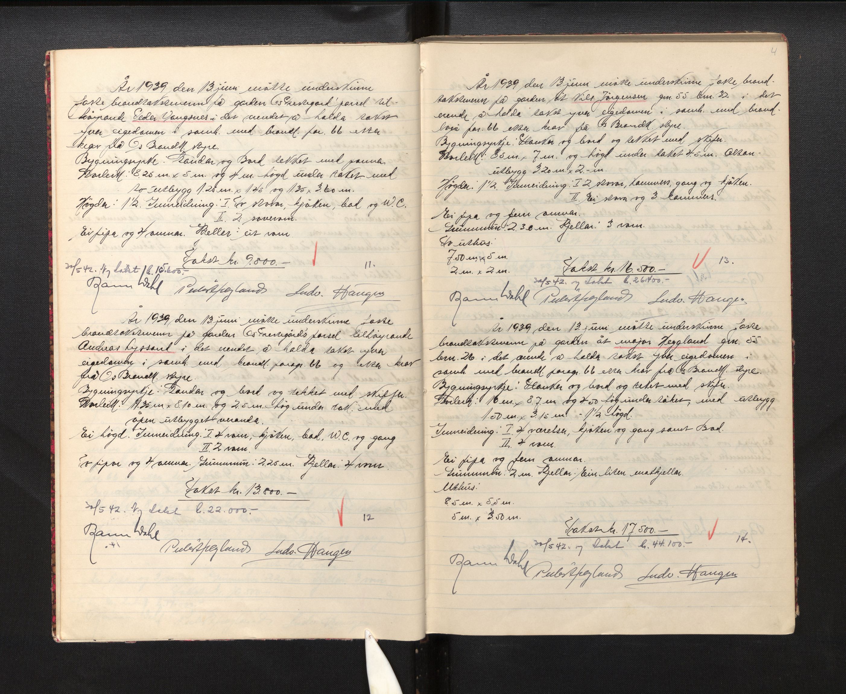 Lensmannen i Os, AV/SAB-A-34101/0012/L0007: Branntakstprotokoll, Os kommune, 1939-1954, p. 3b-4a