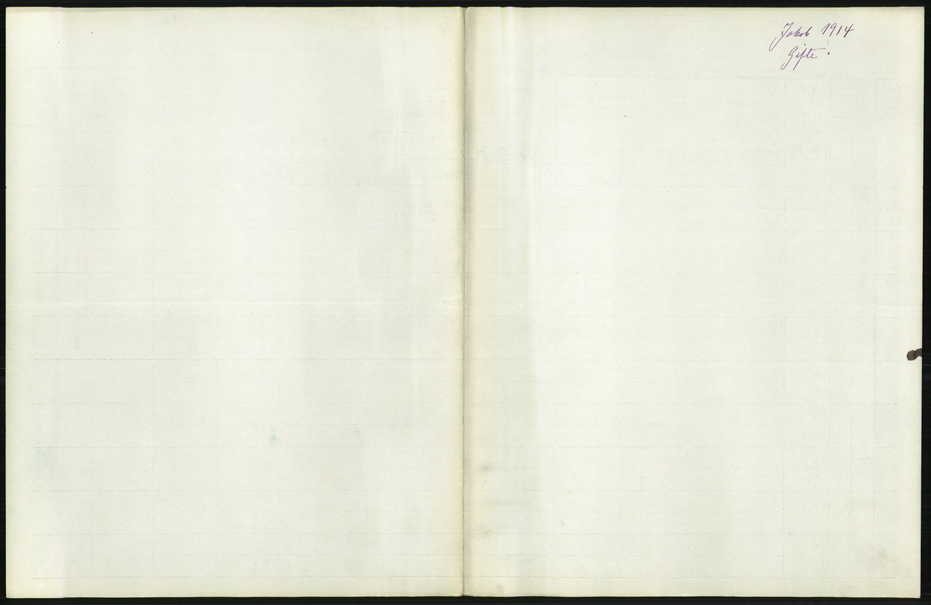 Statistisk sentralbyrå, Sosiodemografiske emner, Befolkning, AV/RA-S-2228/D/Df/Dfb/Dfbd/L0007: Kristiania: Gifte, 1914, p. 1