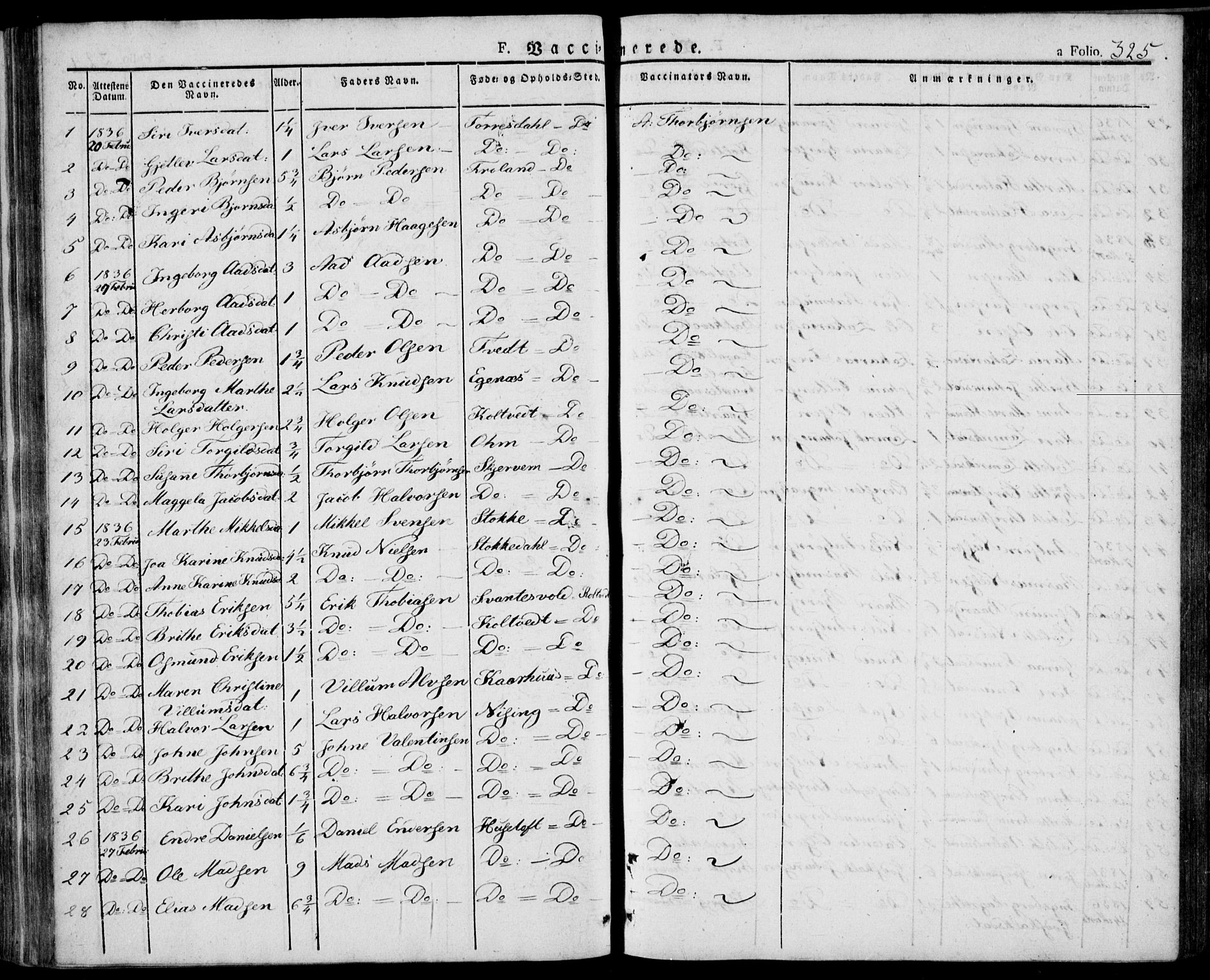 Skjold sokneprestkontor, AV/SAST-A-101847/H/Ha/Haa/L0005: Parish register (official) no. A 5, 1830-1856, p. 325