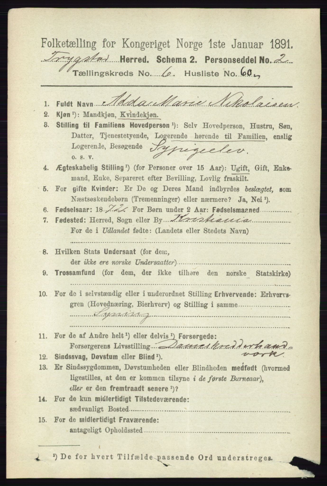 RA, 1891 Census for 0122 Trøgstad, 1891, p. 2838